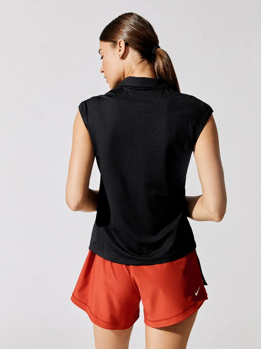 Court Dry-fit Victory Polo Top - Black-White - Image 2