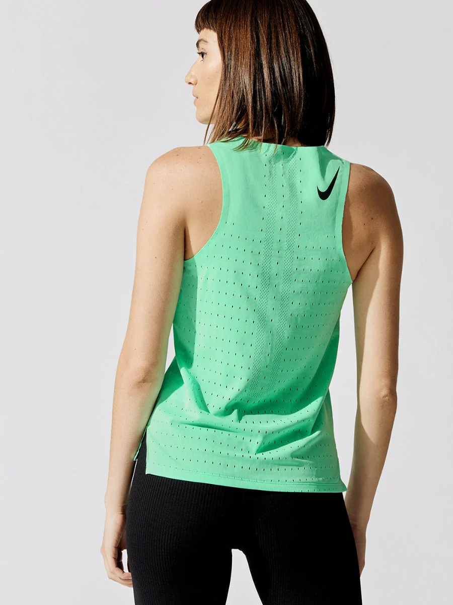 Dri-fit Aeroswift Singlet - Green Glow/Black - Image 3