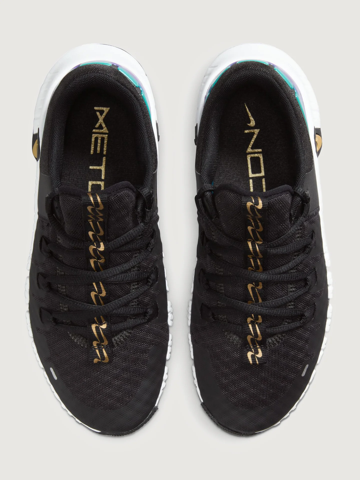 Nike Free Metcon 5 PRM - Black/Metallic Gold-White-Fireberry - Image 6