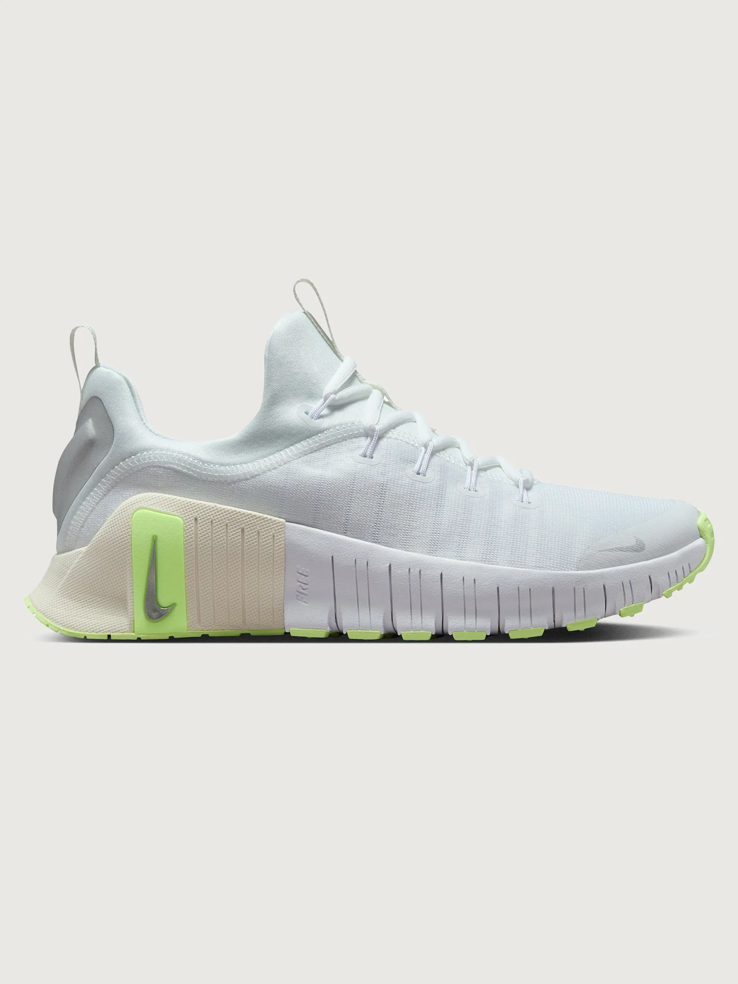 Nike Free Metcon 6 - White/Metallic Silver/Barely Volt/Sail