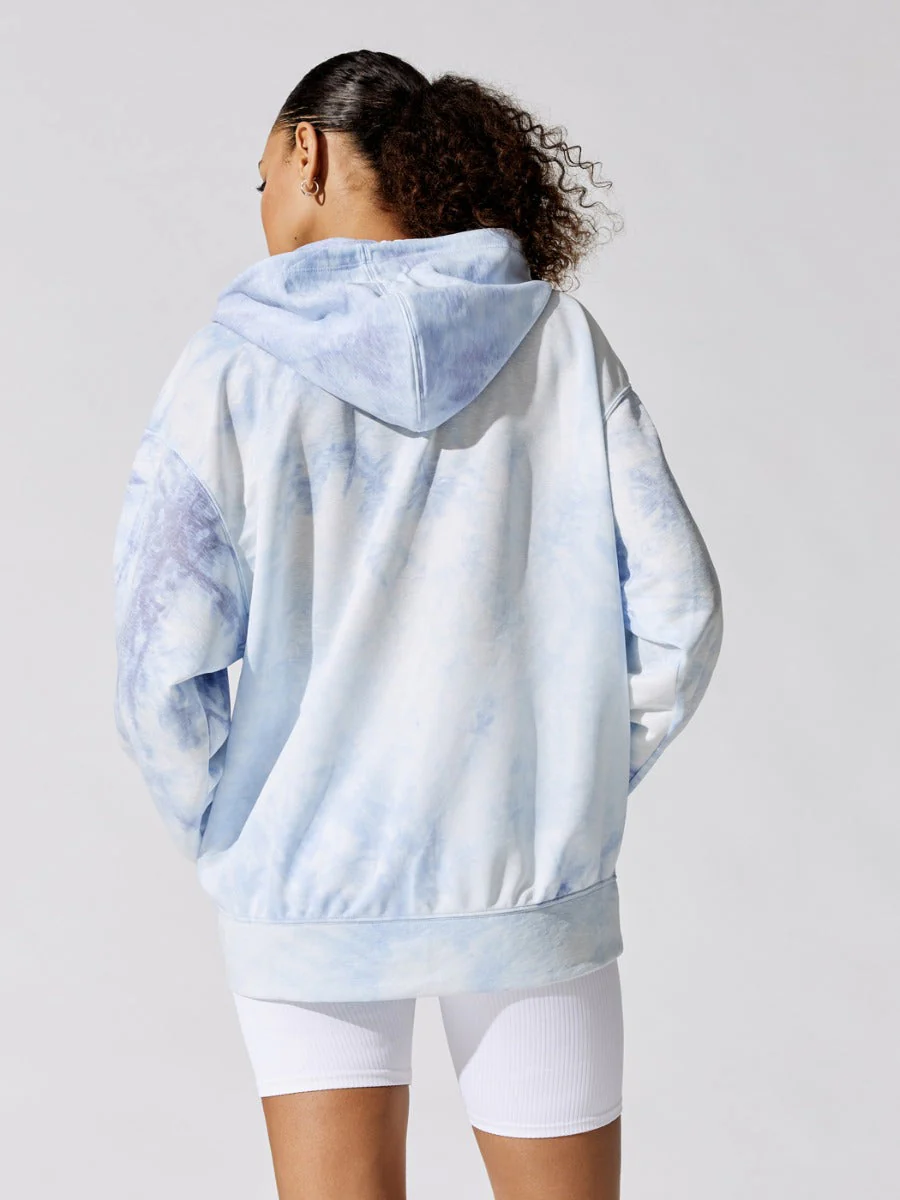 Icon Clash Sky Tie Dye Pullover Hoodie - Lt Racer Blue/White - Image 3