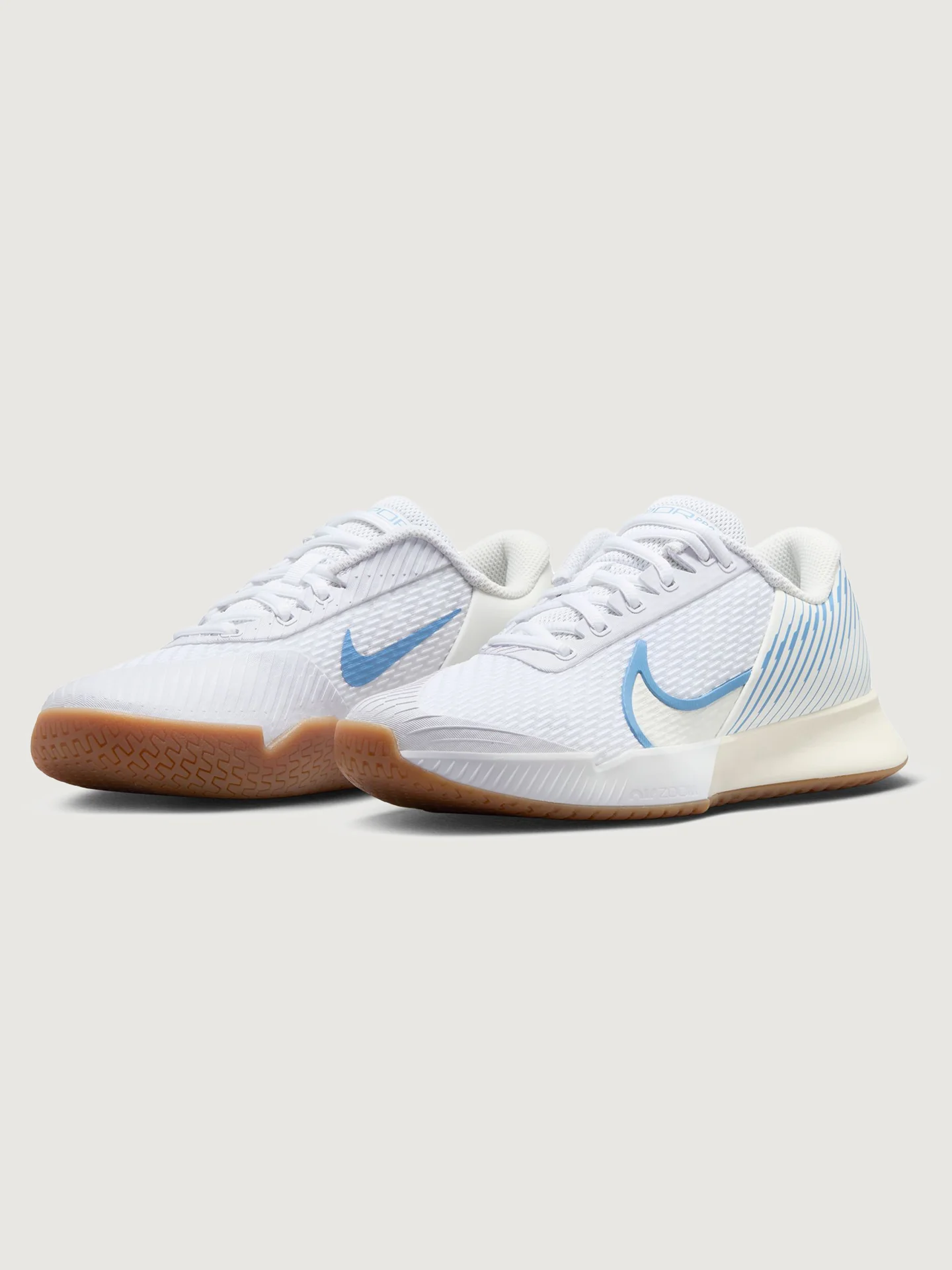 NikeCourt Air Zoom Vapor Pro 2 - White/Light Blue-Sail-Gum Light Brown - Image 6