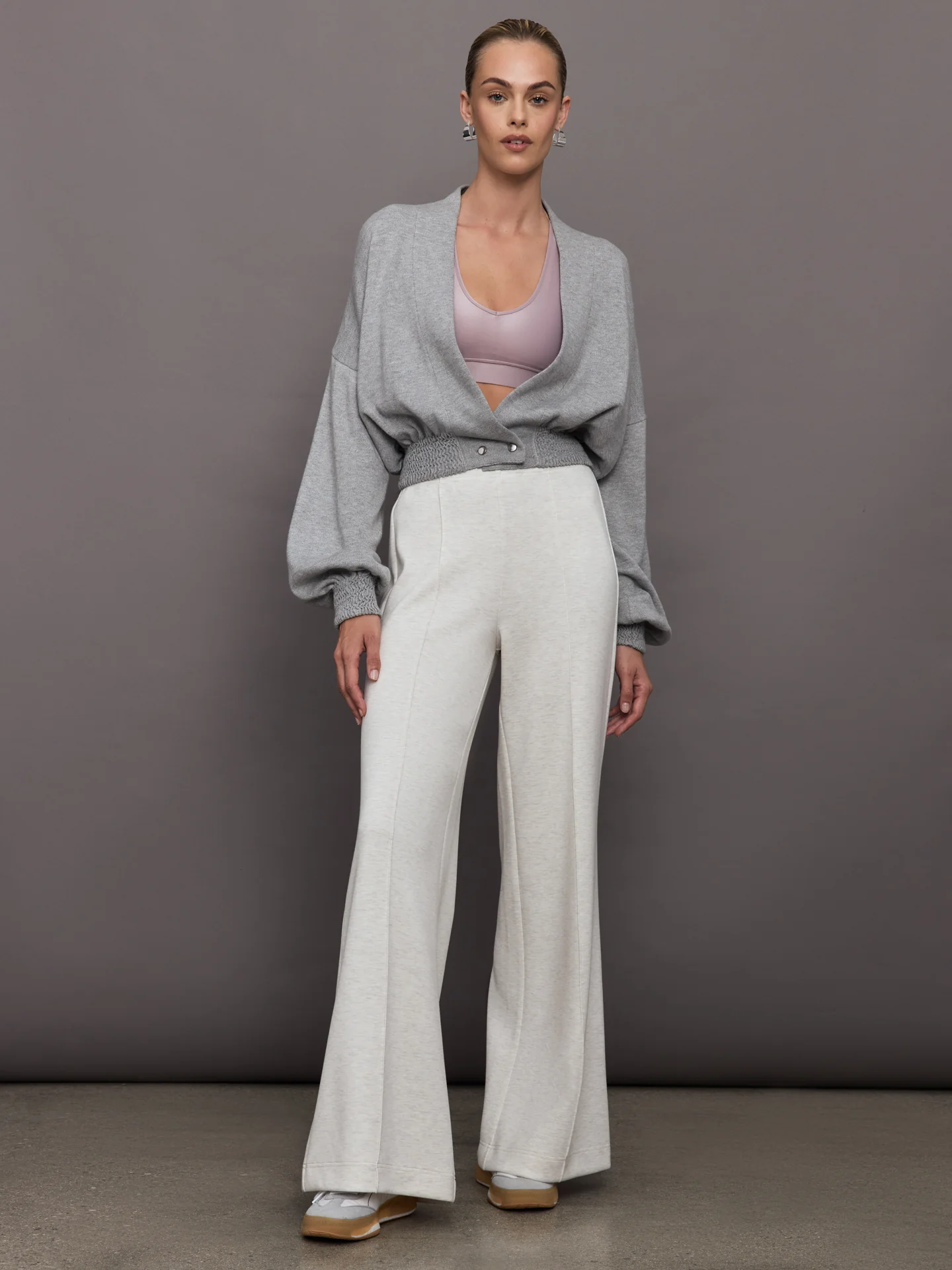 Nomia Cropped Cardigan - Heather Grey - Image 2