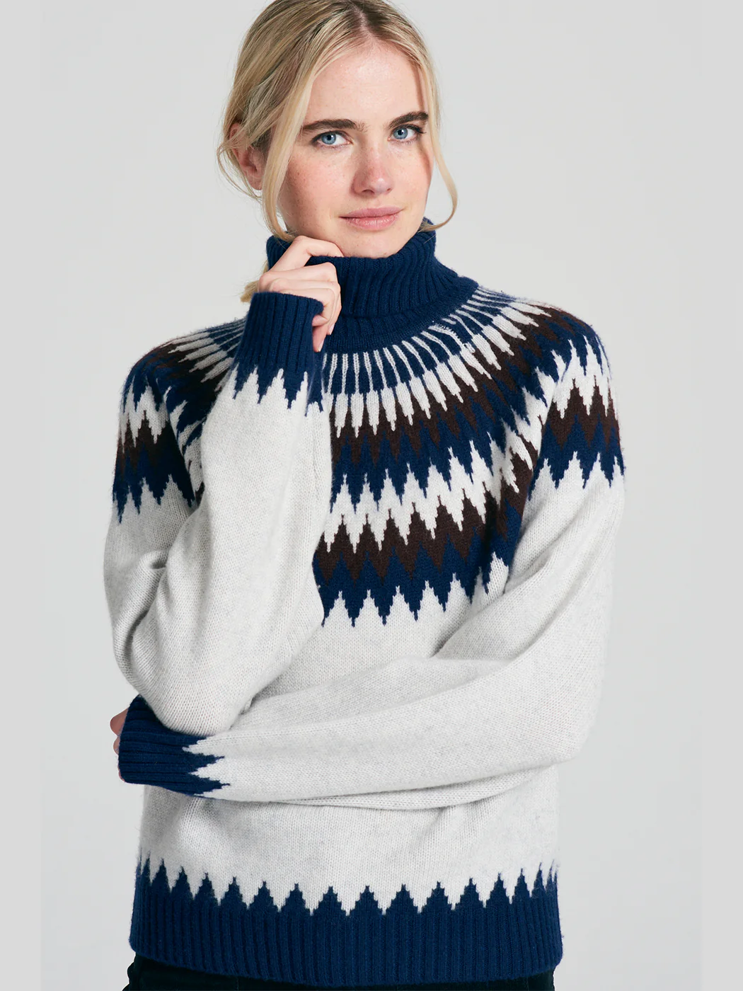 Nordic Yoke Roll Collar - Deep Sea/Navy/Crystal/Hickory - Image 2