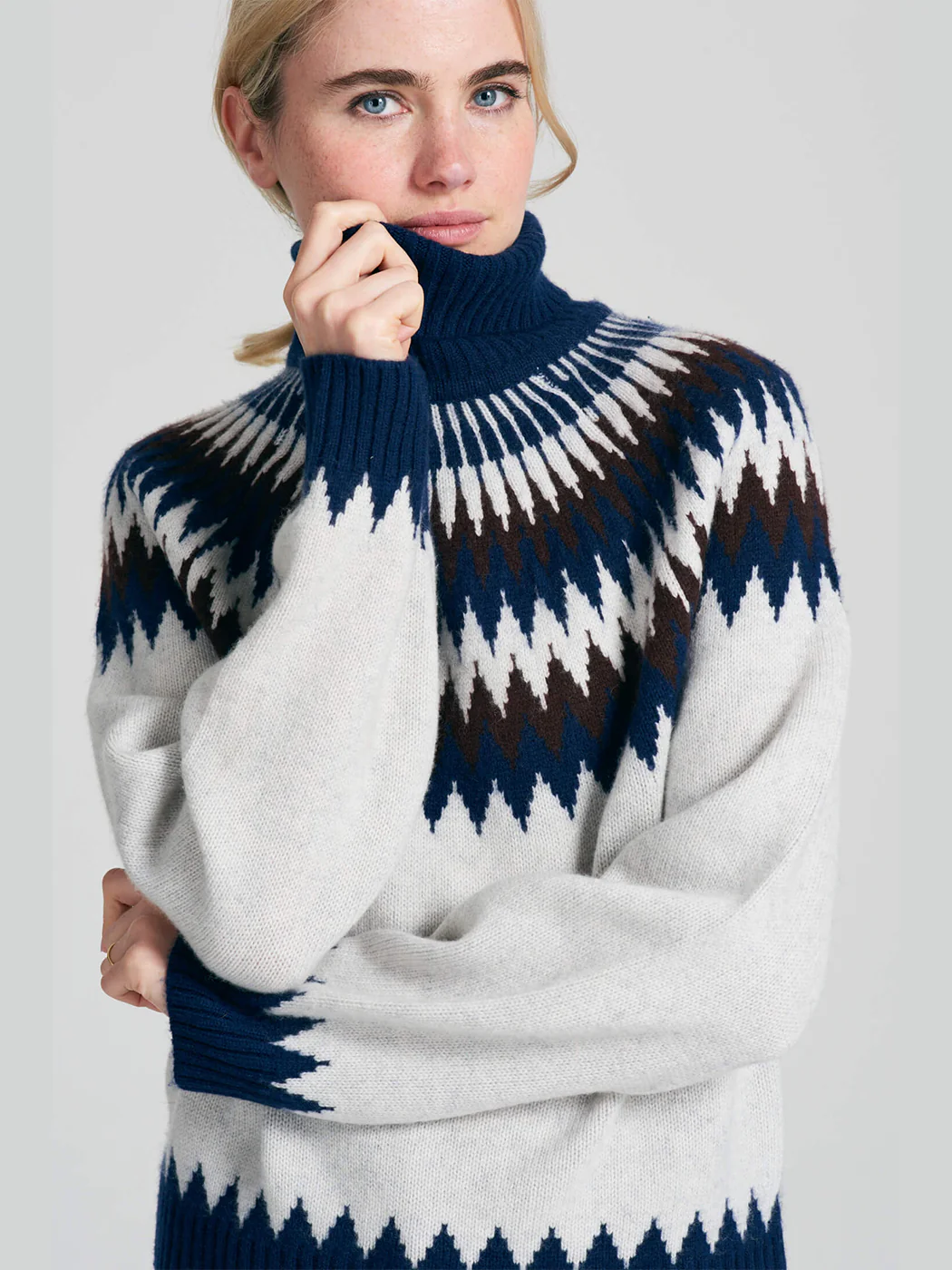 Nordic Yoke Roll Collar - Deep Sea/Navy/Crystal/Hickory - Image 3