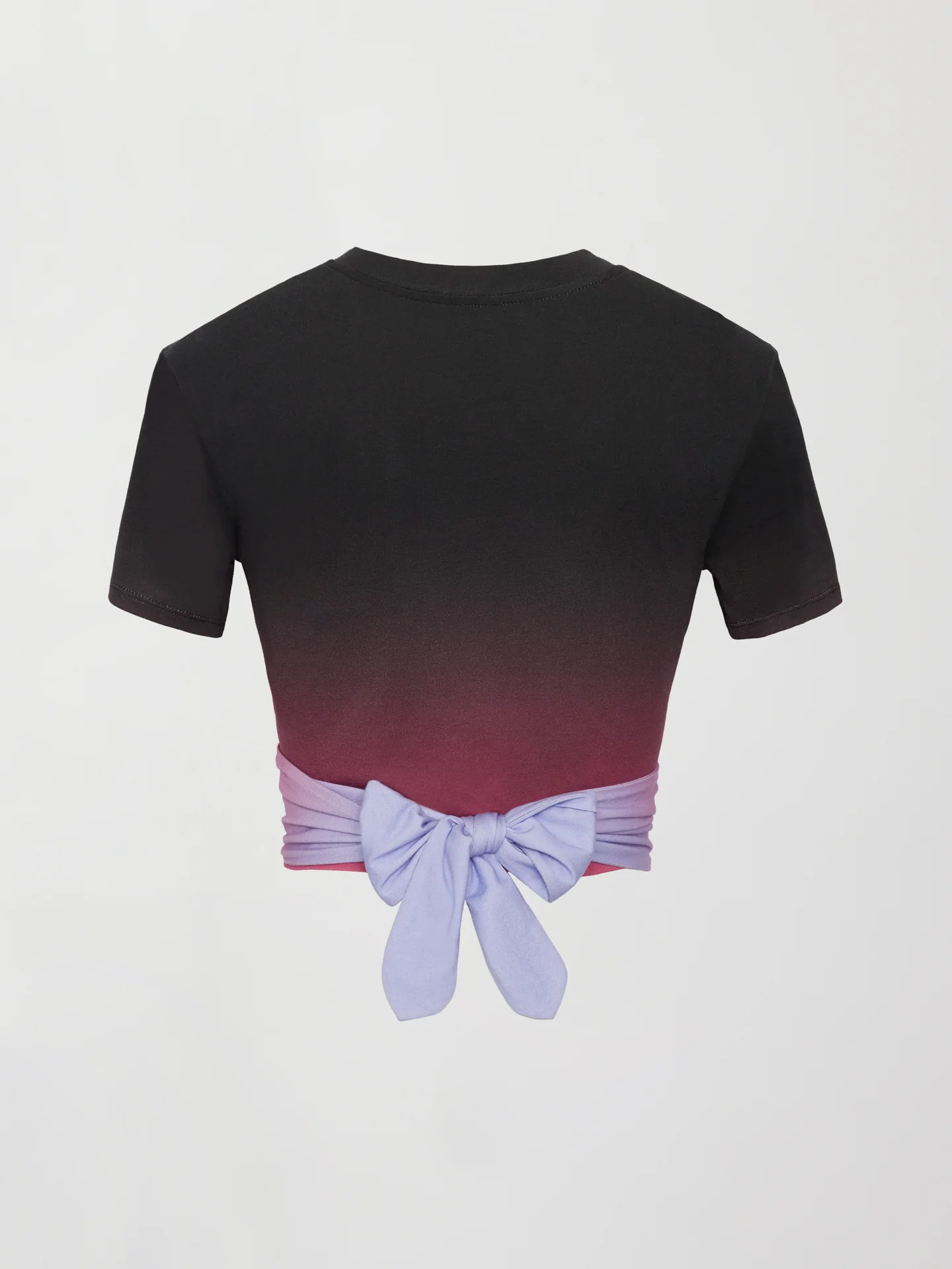 Ombre Cap Sleeve Wrap Tee - Black Ombre - Image 7