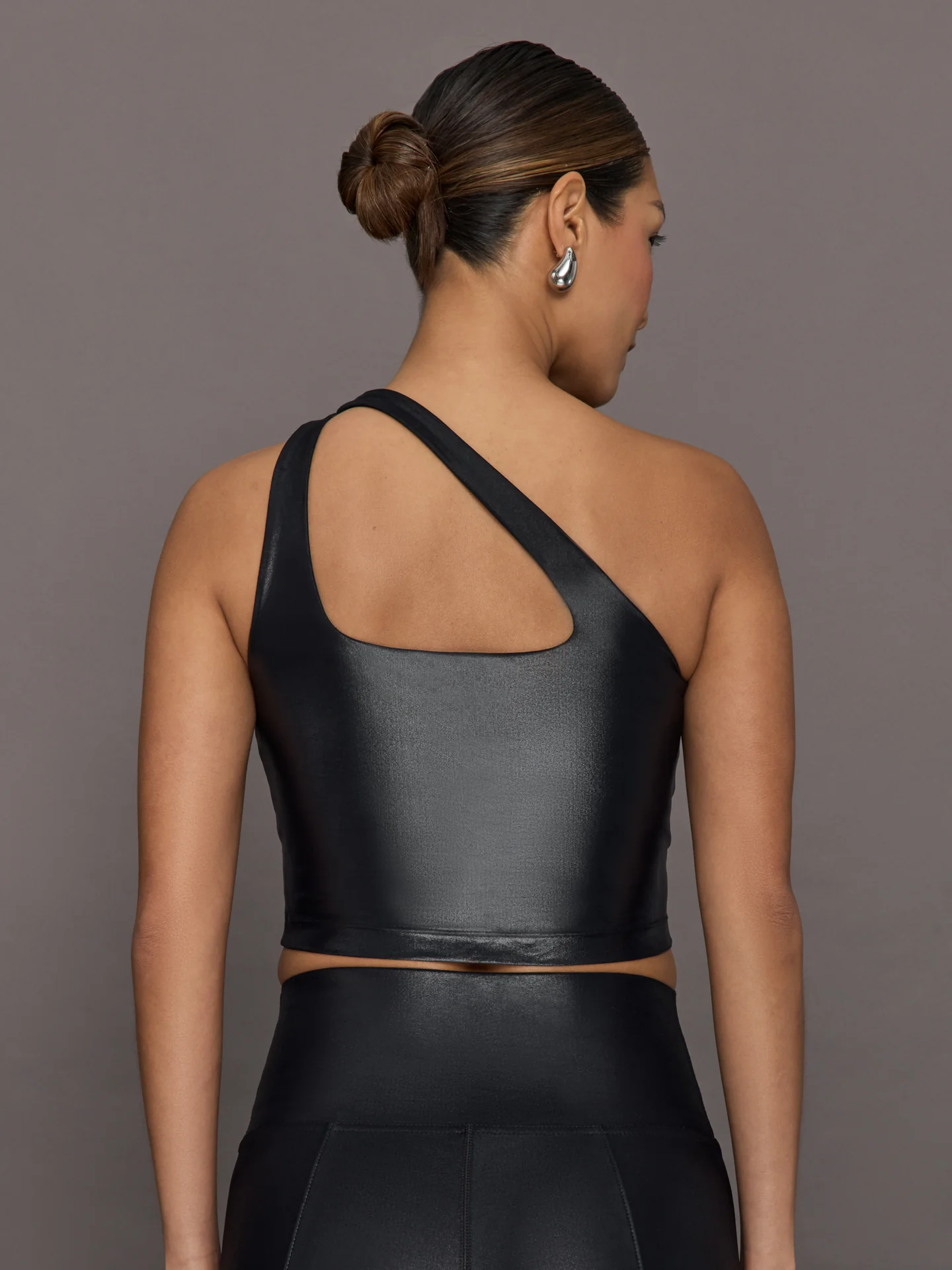 One Shoulder Bra Top in Takara Shine - Black - Image 5