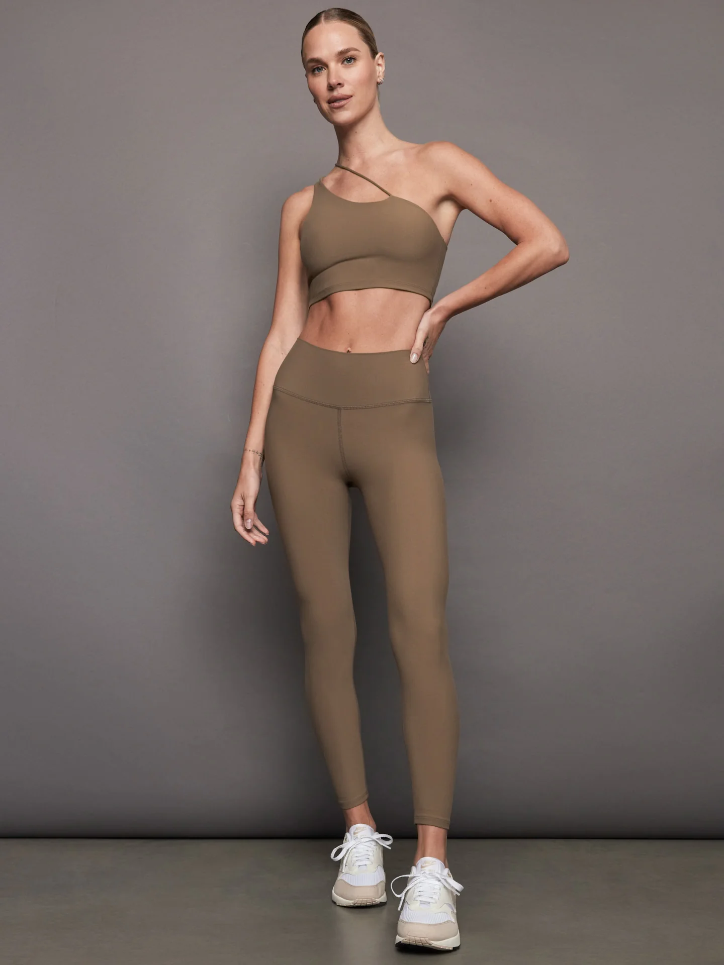 One Shoulder Convertible Bra Top in Melt - Caribou - Image 4