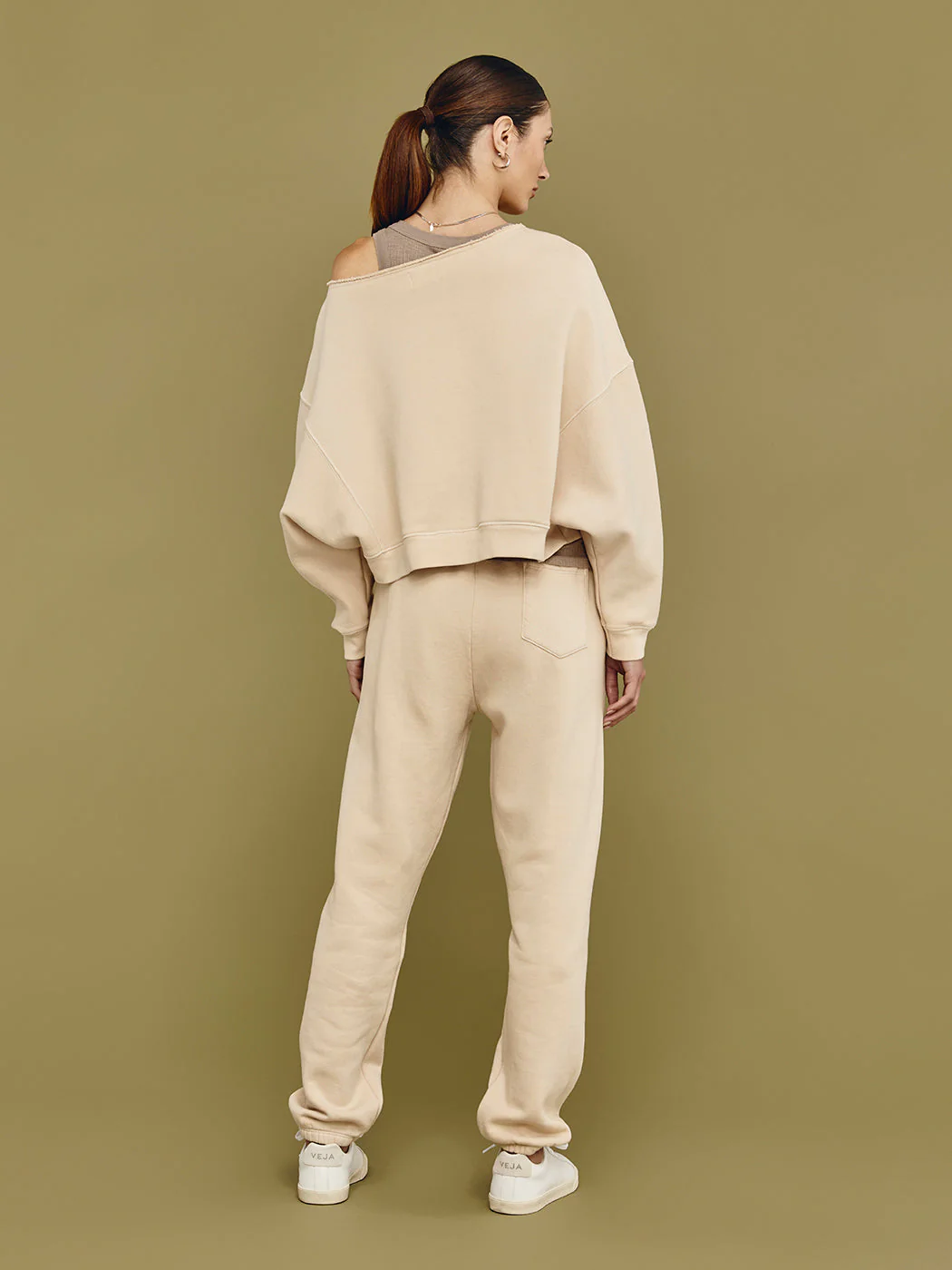 One Shoulder Sweatshirt - Powder - Image 5