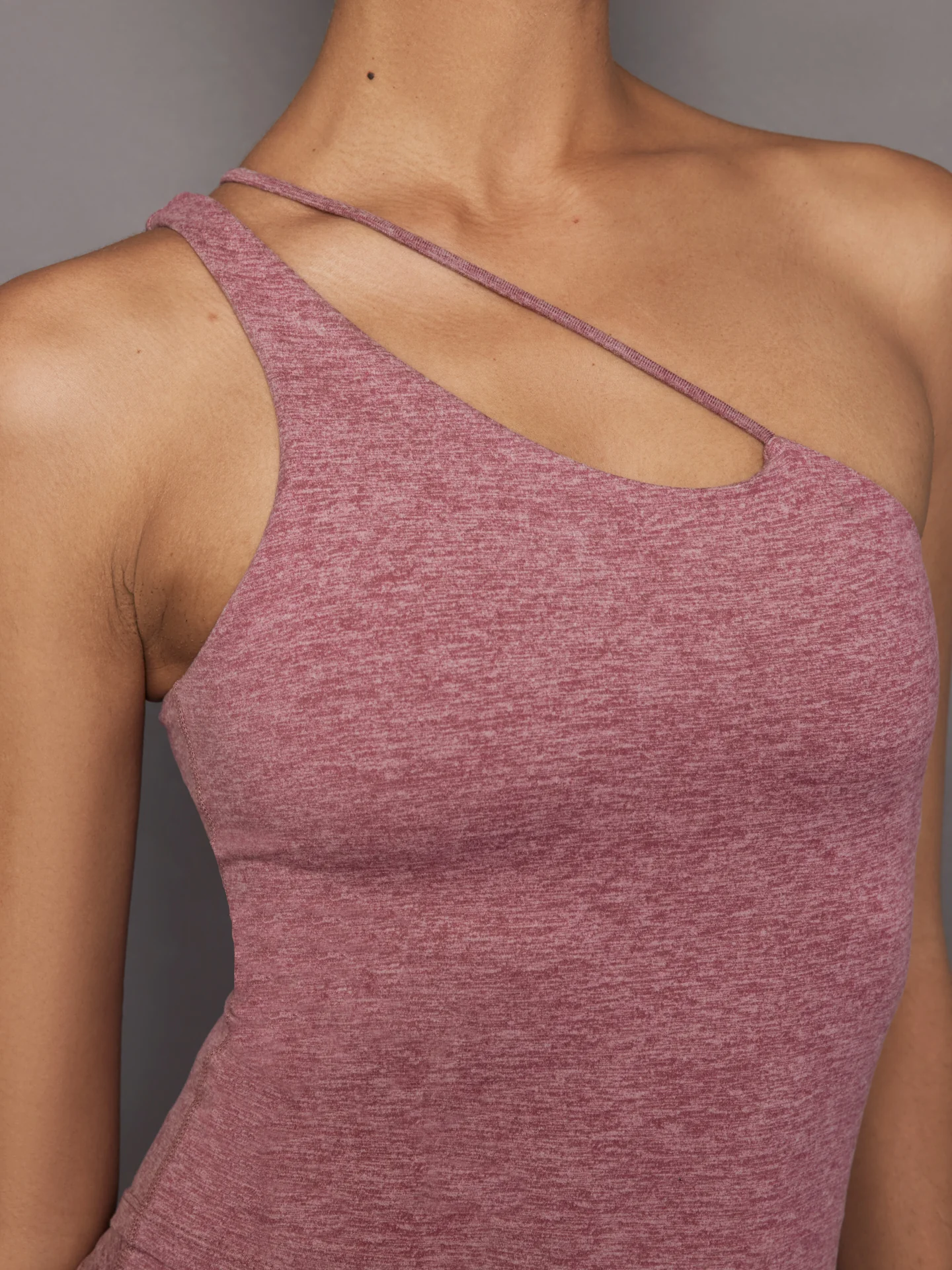 One Shoulder Convertible Tank in Heather Melt - Hawthorn Rose Heather - Image 2