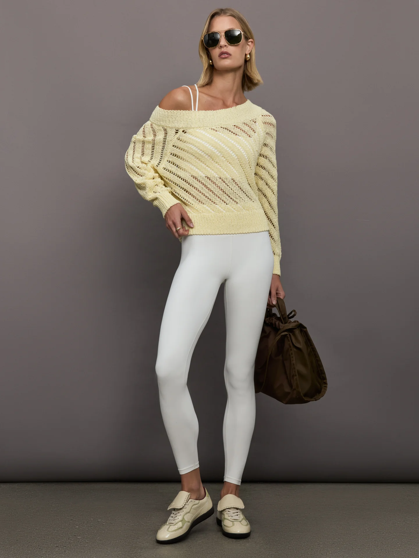 Open Knit Sweater - Yellow - Image 2