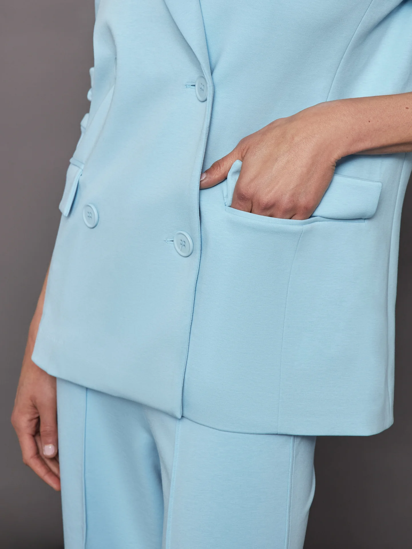 Oversized Blazer with Cuffs - Quiet Tide - Image 3