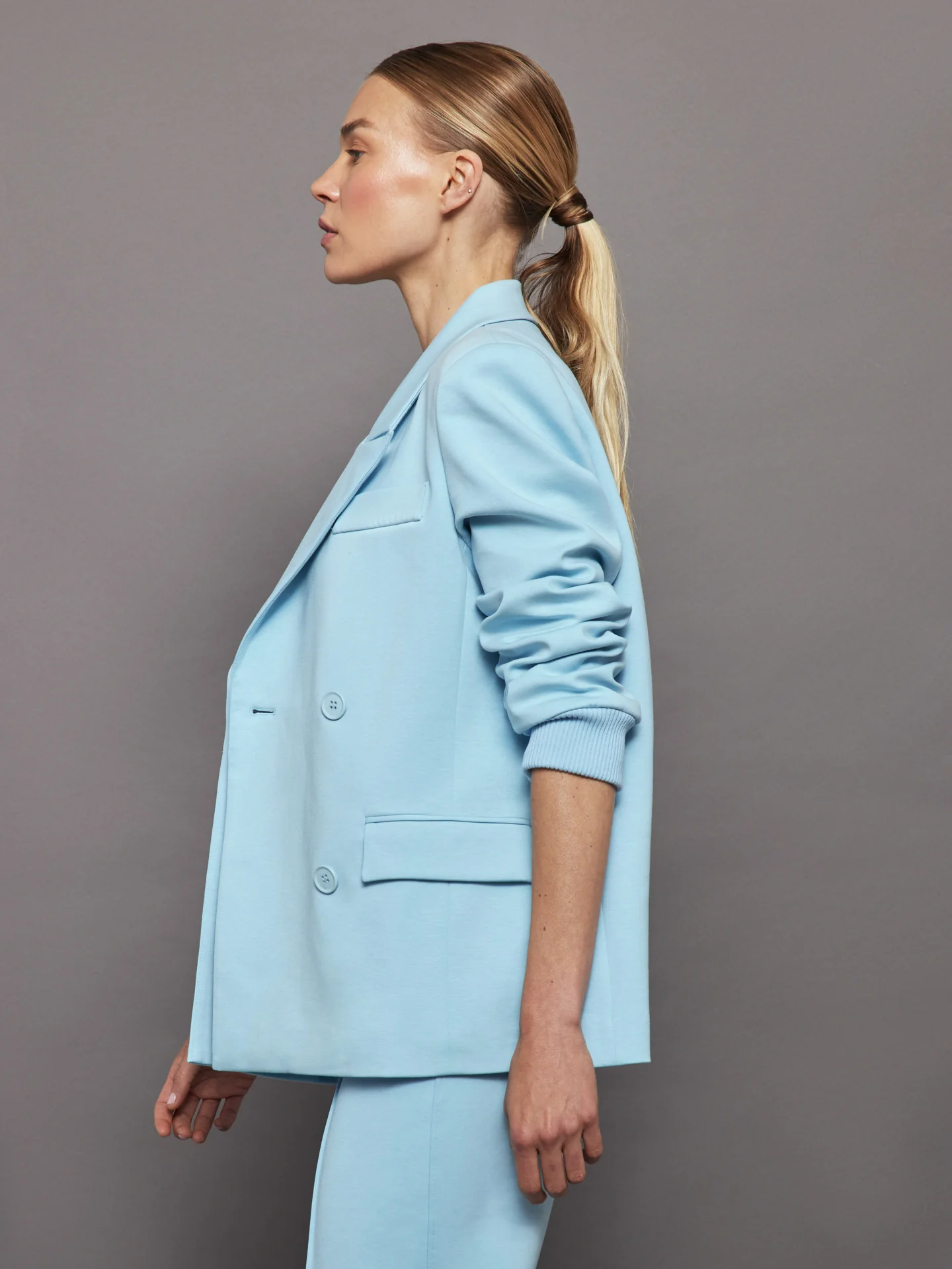 Oversized Blazer with Cuffs - Quiet Tide - Image 4