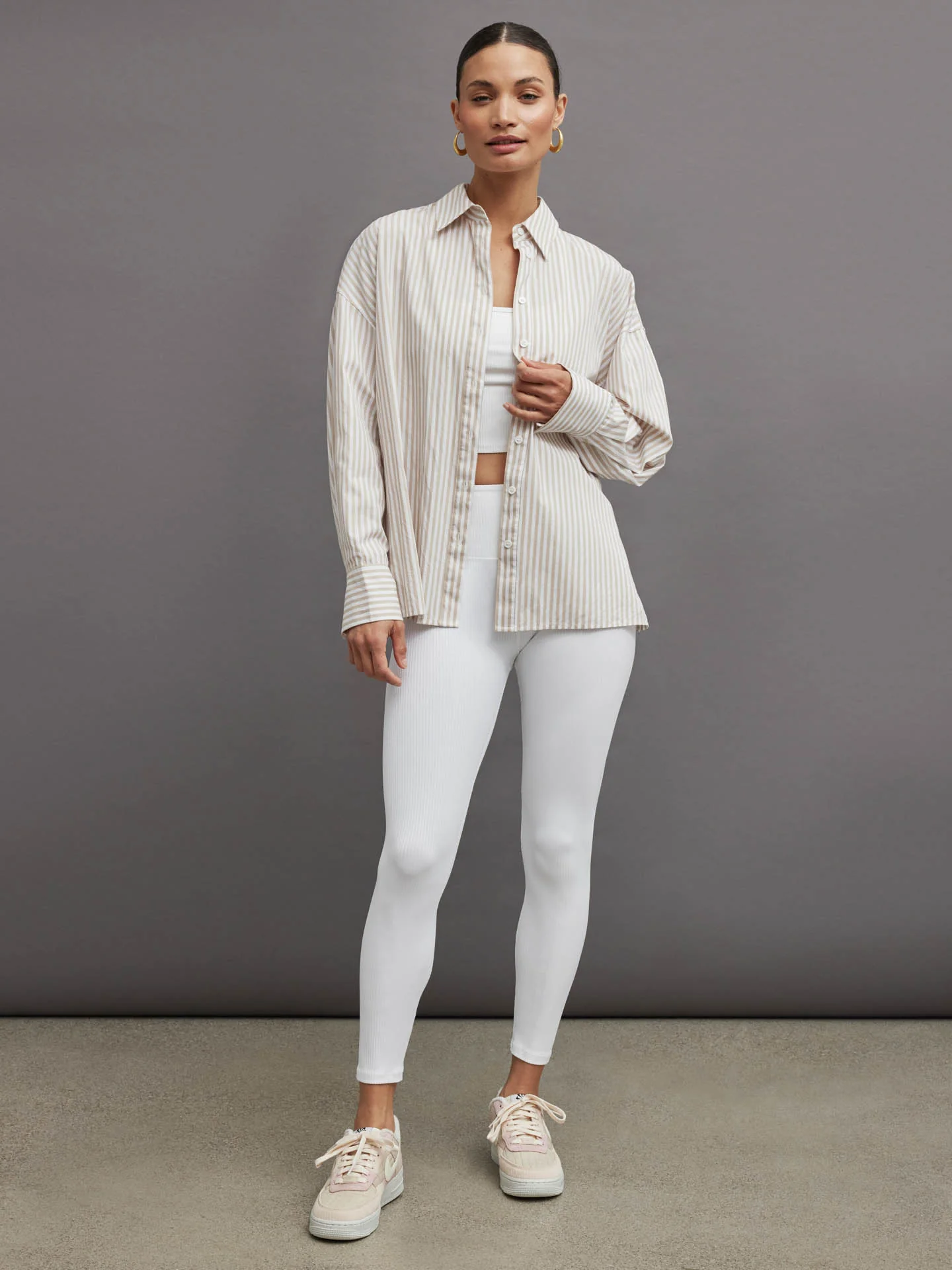 Oversized Button Up Shirt - Pinstripe - Image 4