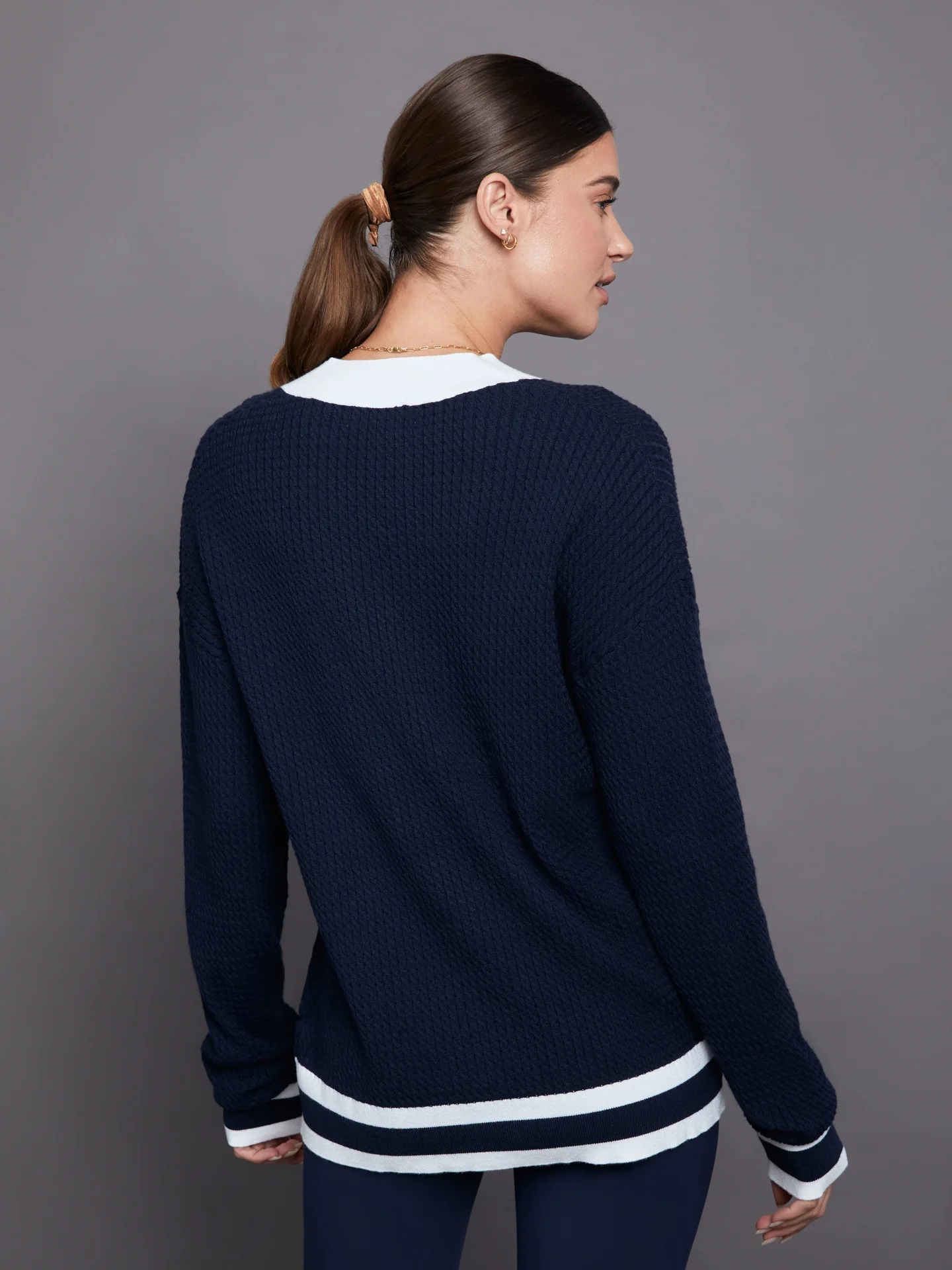 Oversized Sweater - Set Blue/Optic White Stripe - Image 3