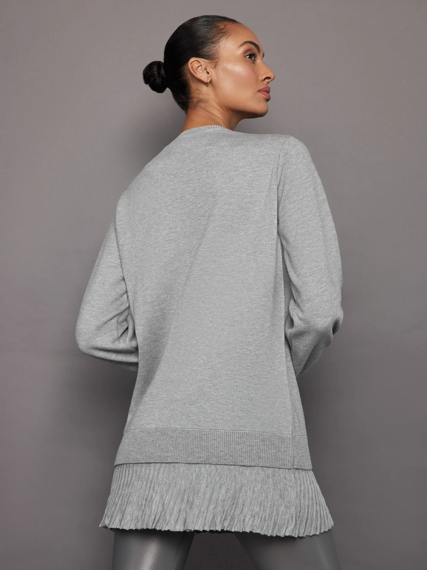 Pallas Pleated Sweatshirt Dress - Grey - Image 5
