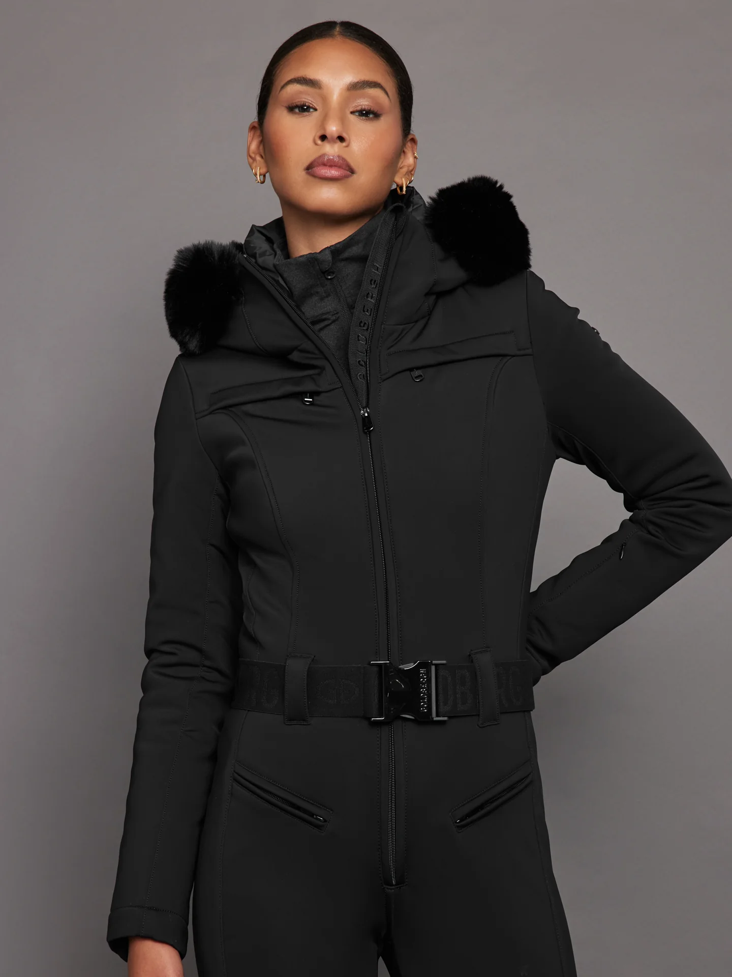 Parry Faux Border Ski Suit - Black - Image 4