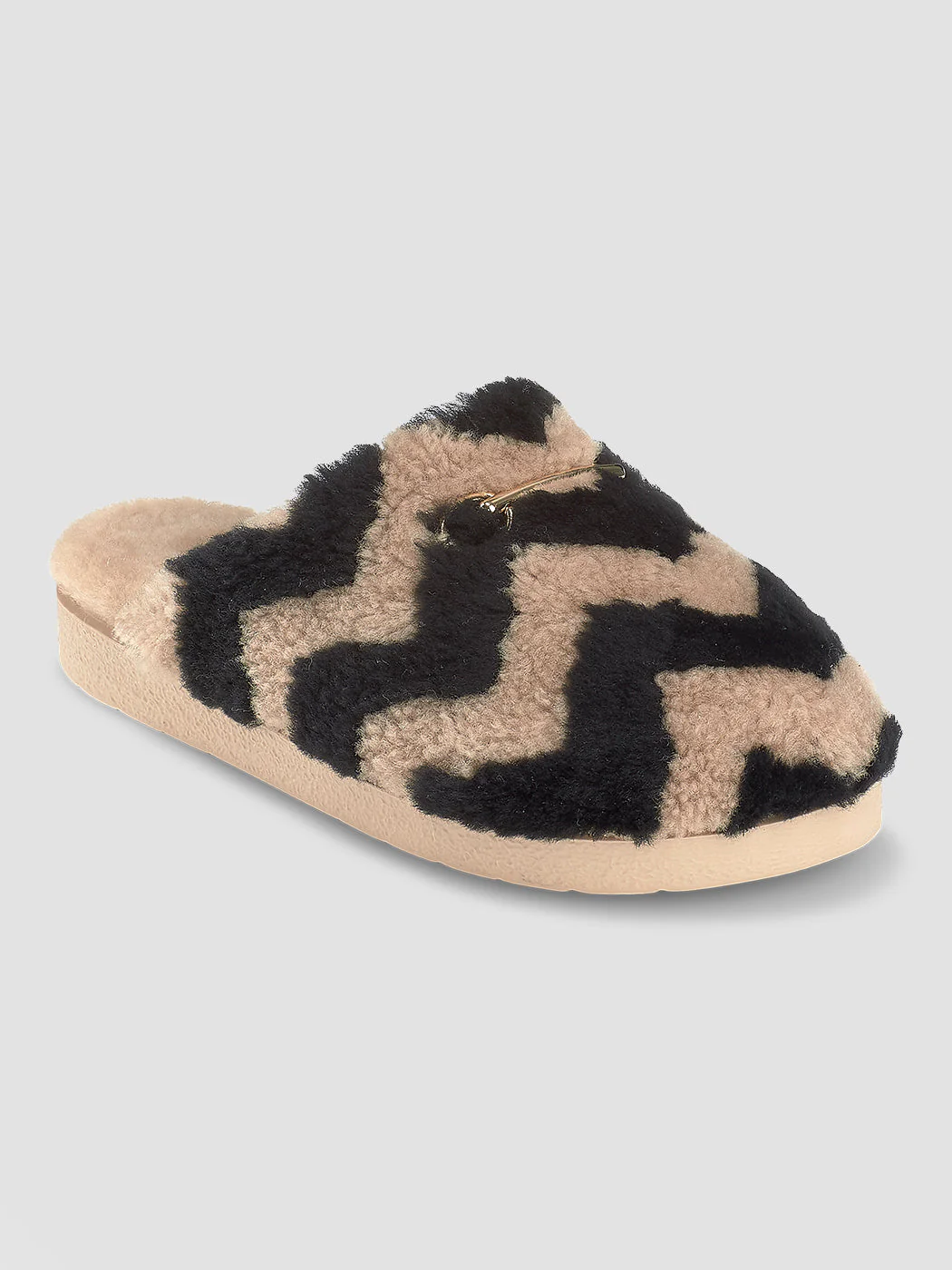 Patchwork Zigzag Slide - Brown - Image 2