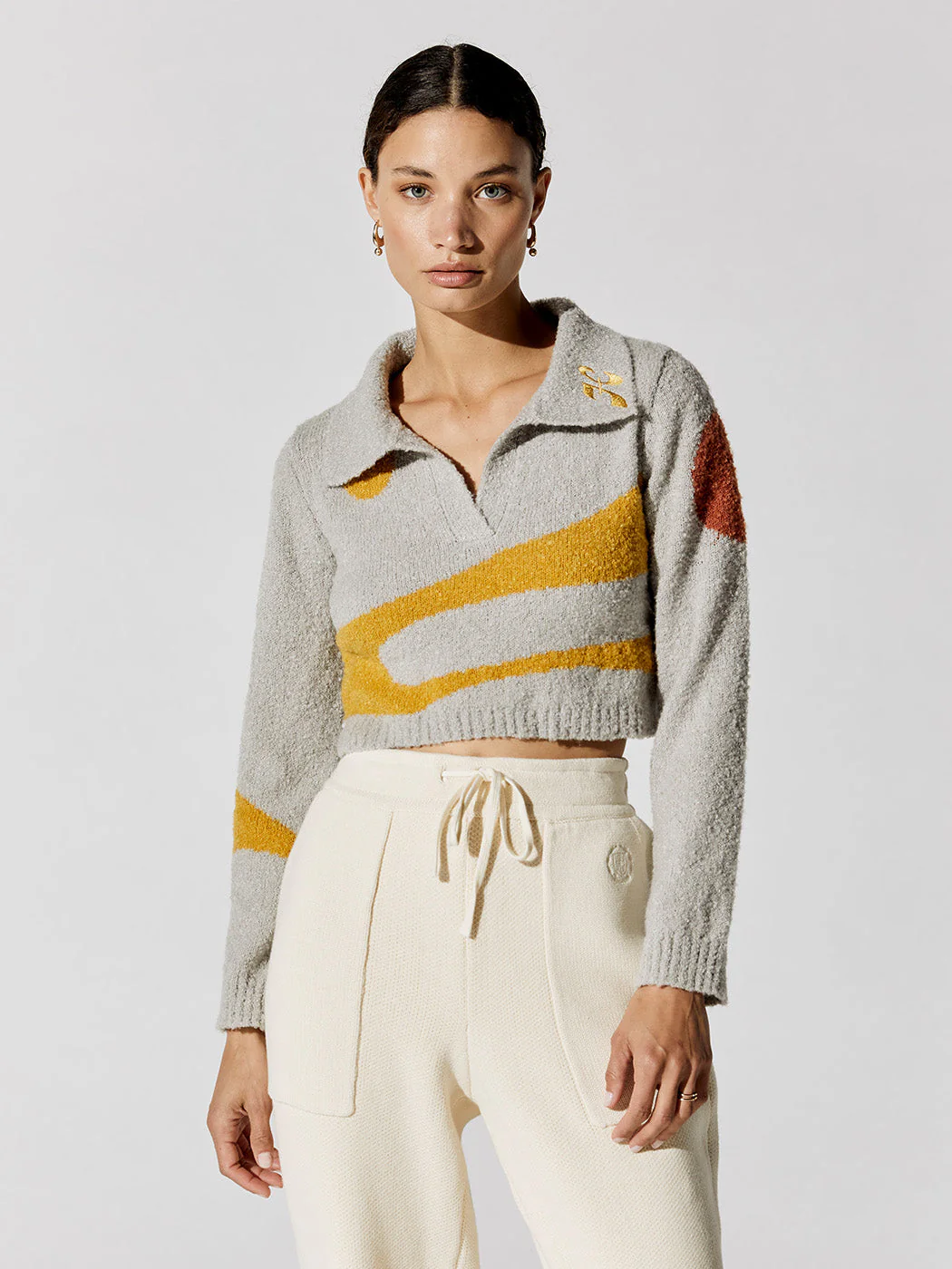 Pattern Block Long Sleeve - Stone