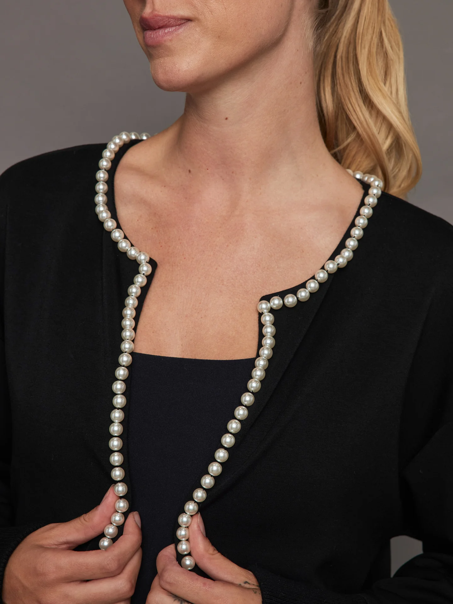 Pearl Cardigan Sweater - Black - Image 2