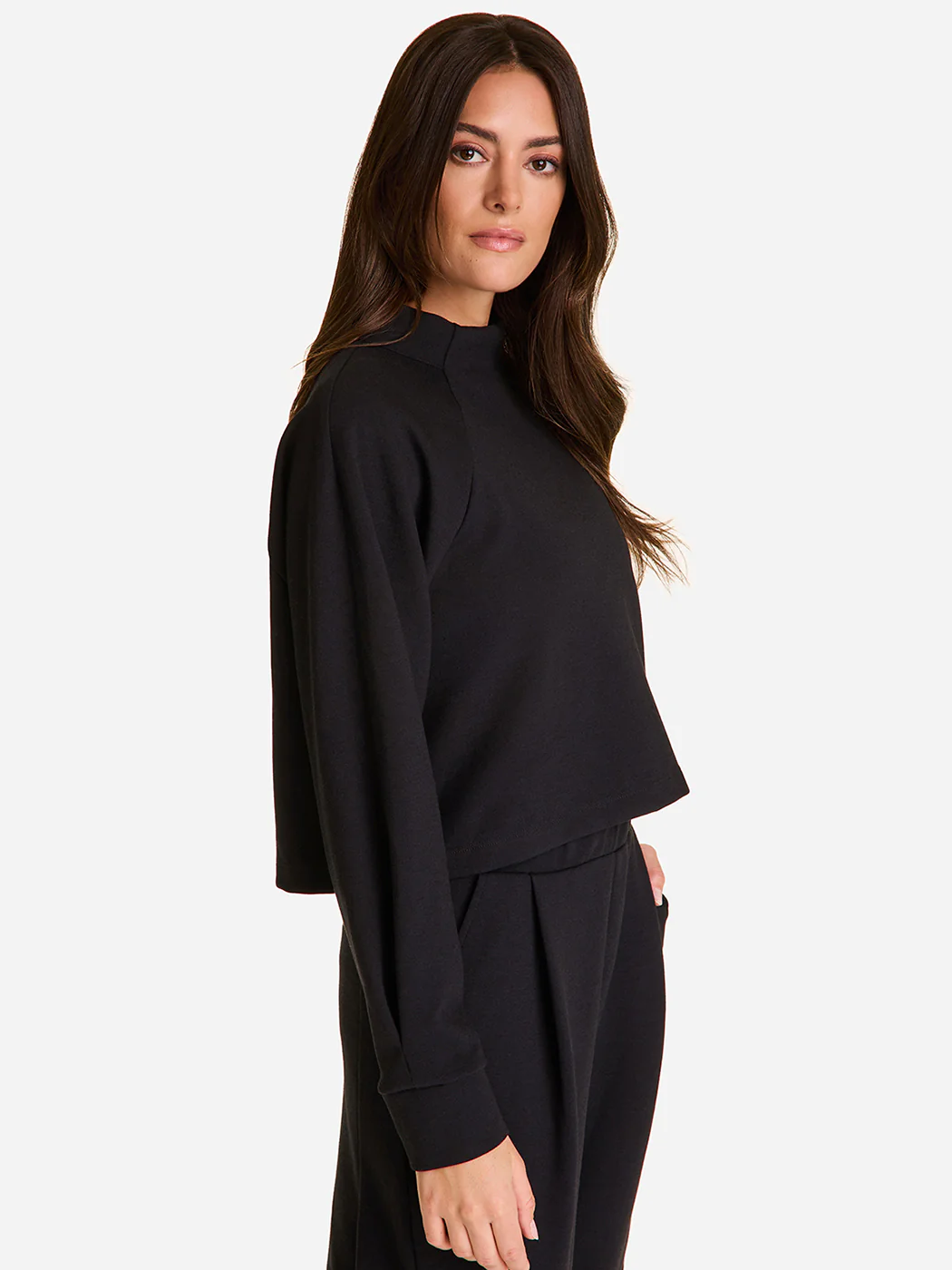 Phoebe Mock Knit - BLACK - Image 2