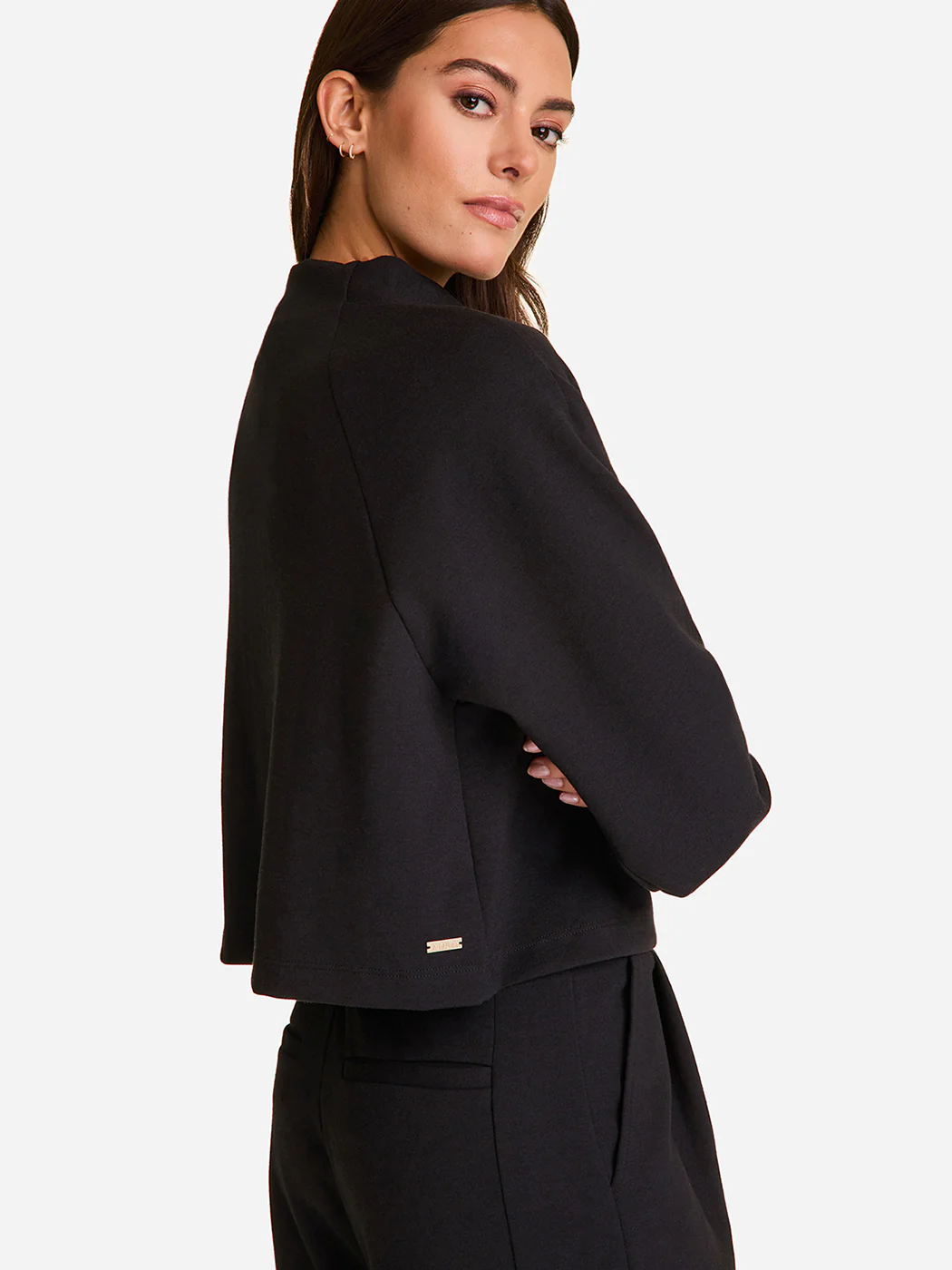 Phoebe Mock Knit - BLACK - Image 3