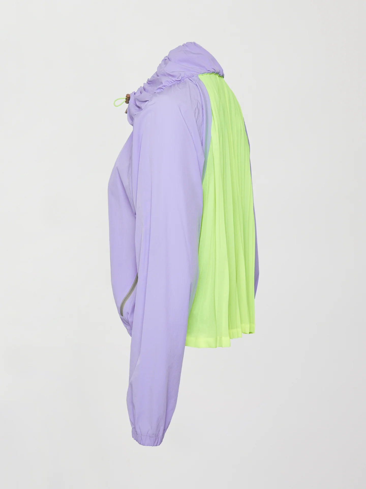 Pleated Back Running Jacket - Sweet Lavender / Acid Lime - Image 8