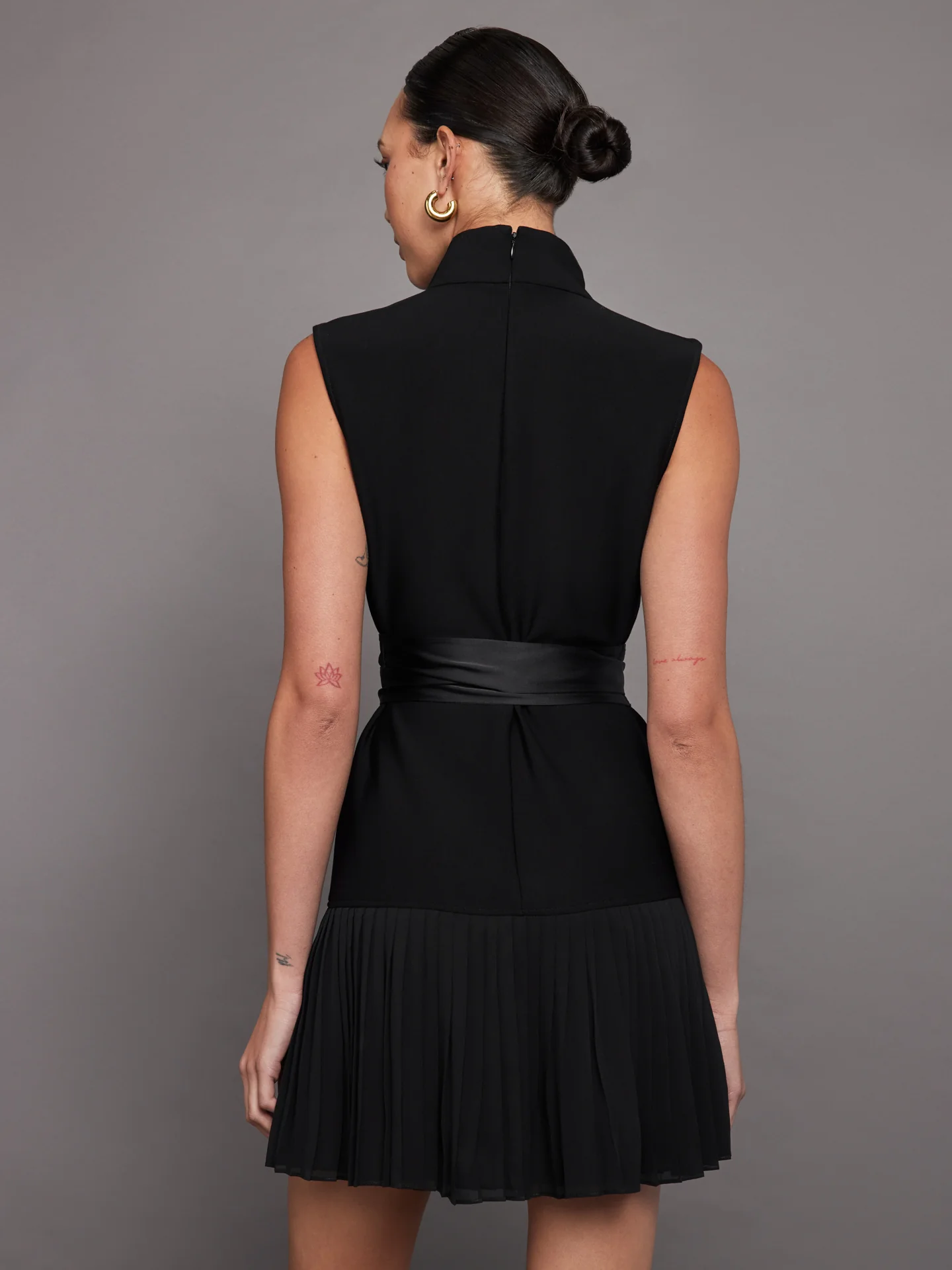 Pleated Tennis Dress - Black - Image 4