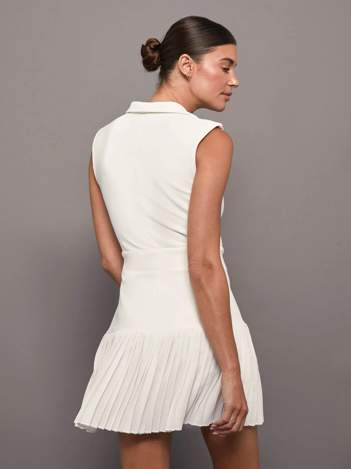 Pleated Tennis Dress - Ivory - Image 3