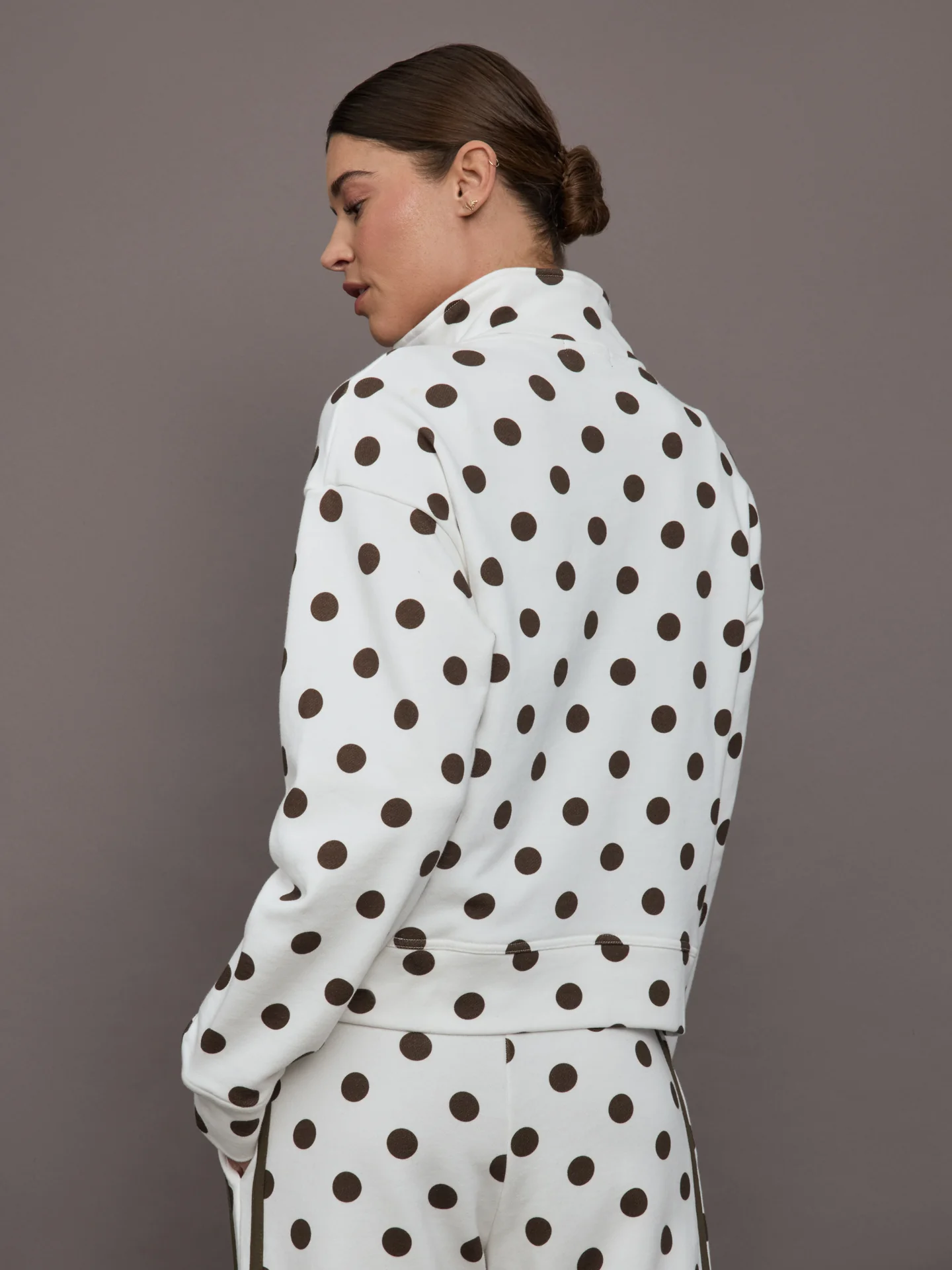 Polka Dot Half Zip - White/Carafe Polka Dot - Image 4