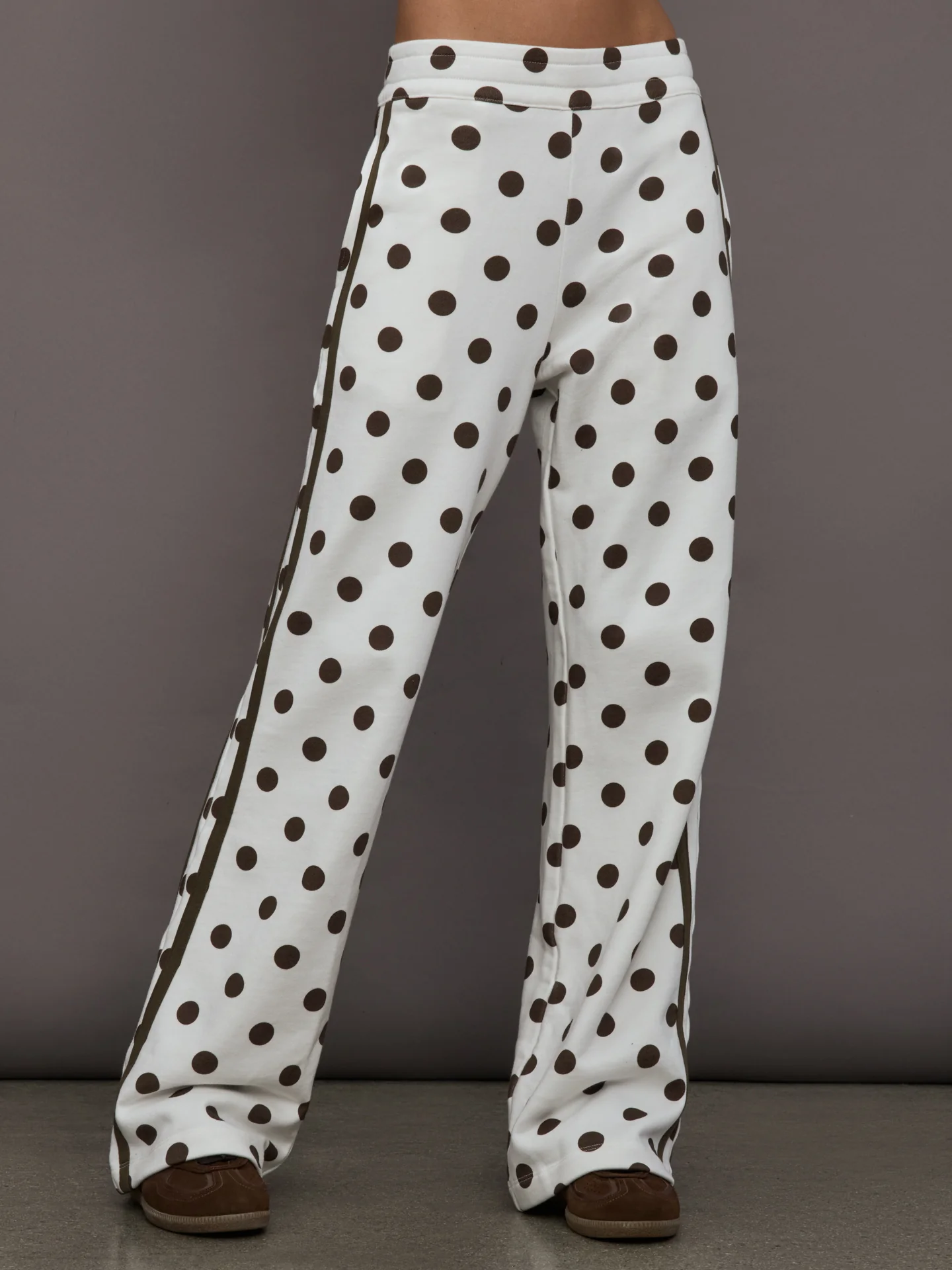 Polka Dot Track Pant - White/Carafe Polka Dot