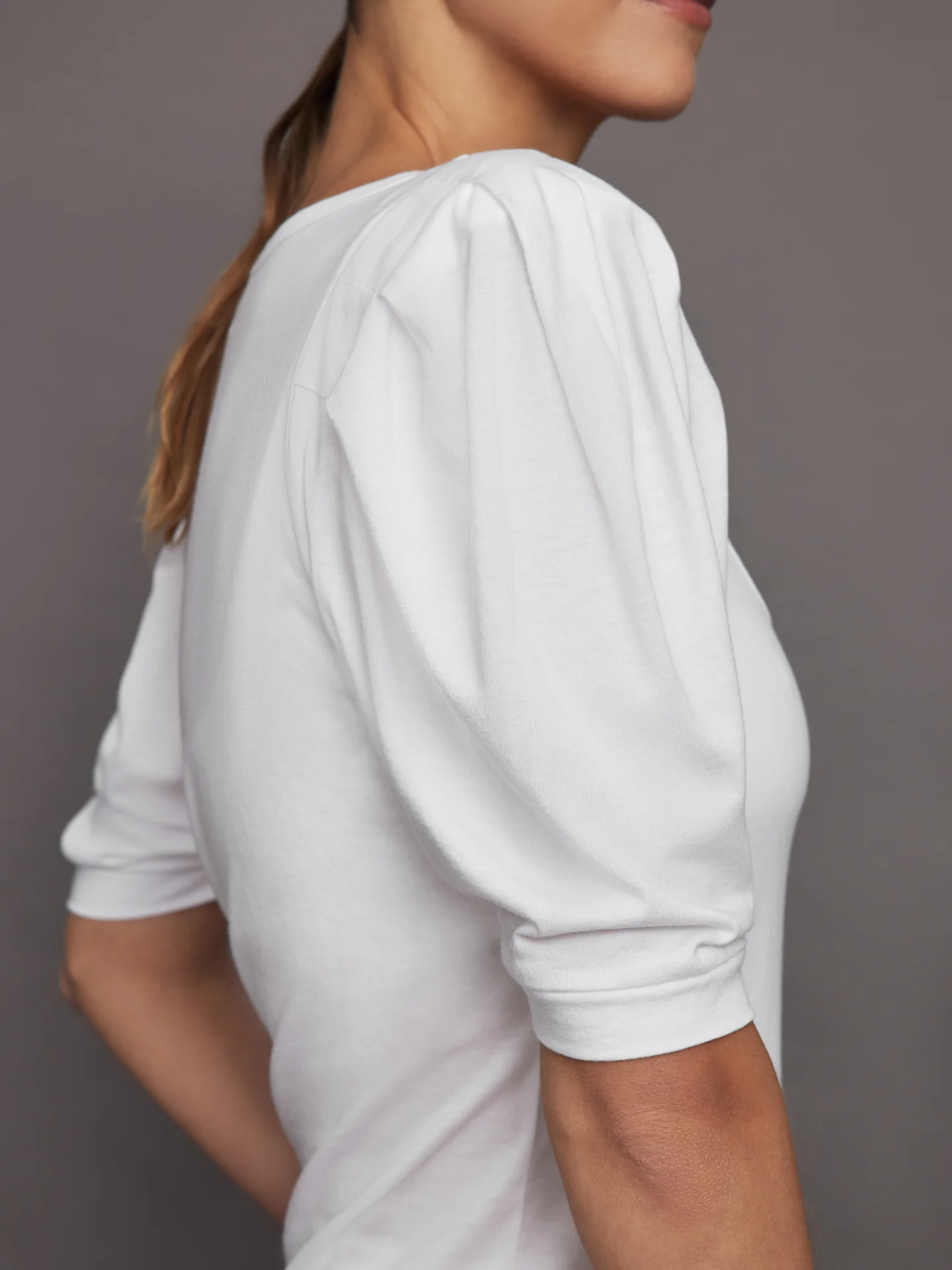 Puff Sleeve Tee - White - Image 6