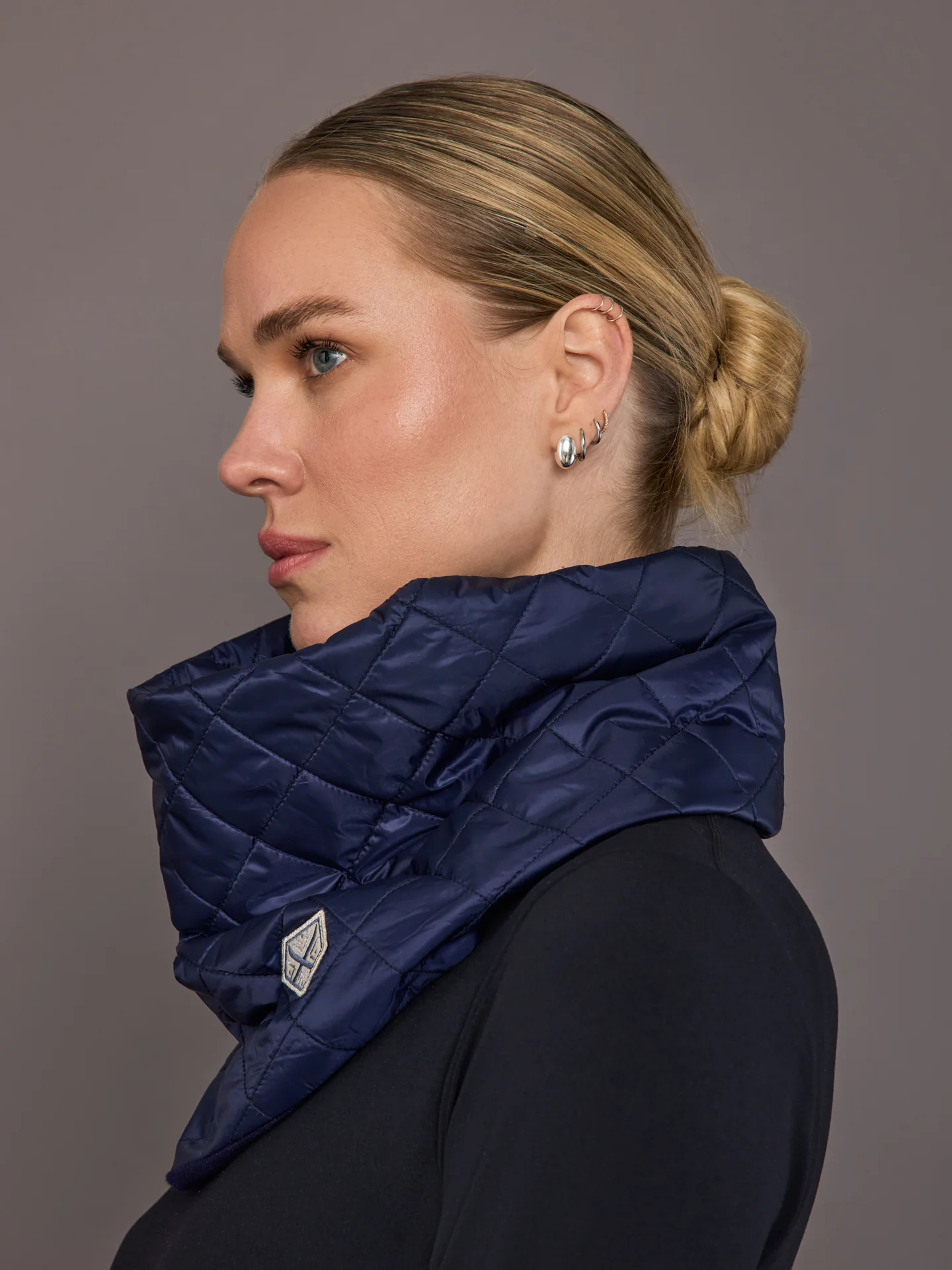 Pullover Neck Warmer - Navy - Image 3