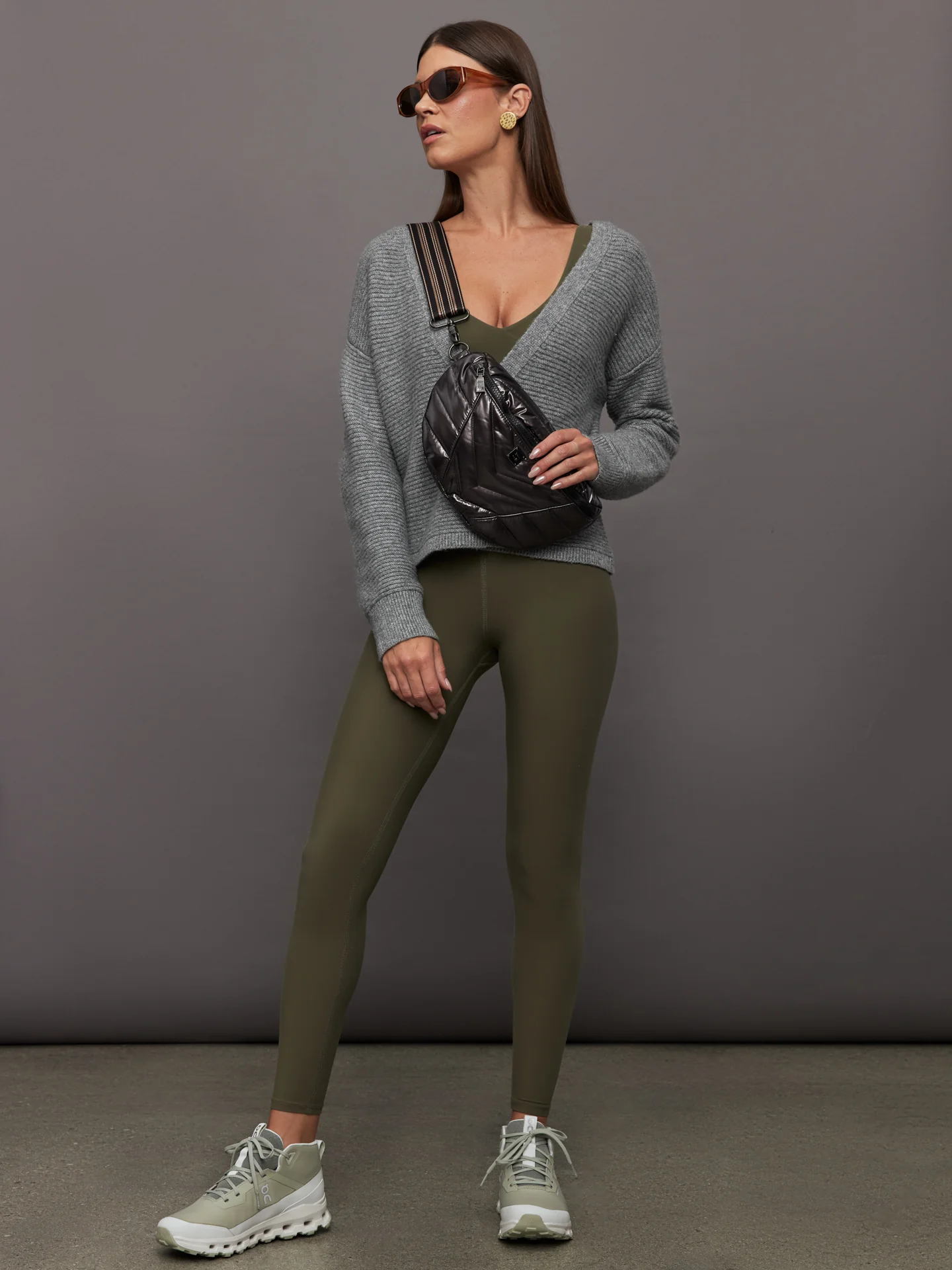 Quinn Double Breasted Cardi - Smoke Grey - Image 6