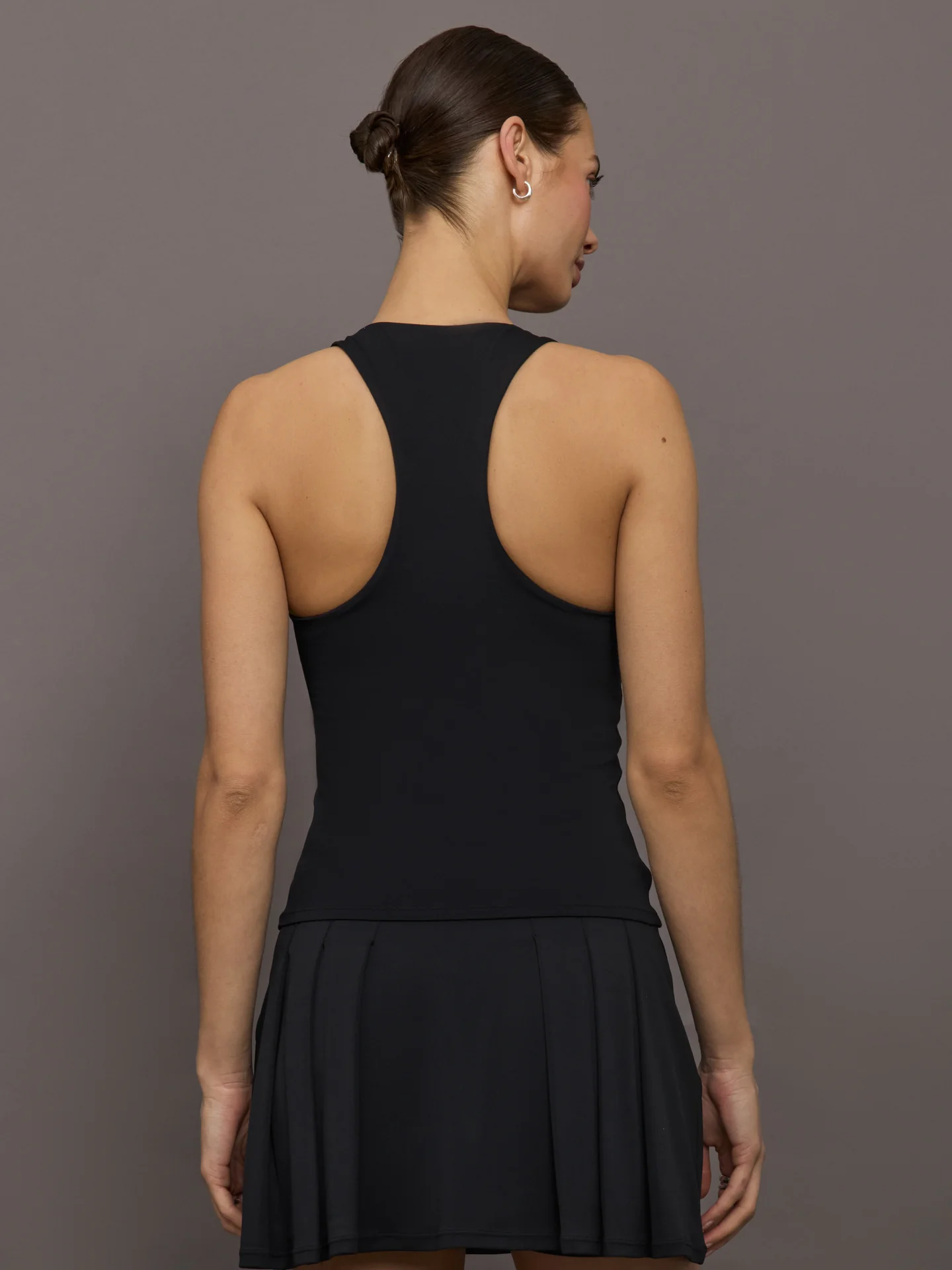 Racer High Neck Active Tank in Diamond Compression - Black - Image 4