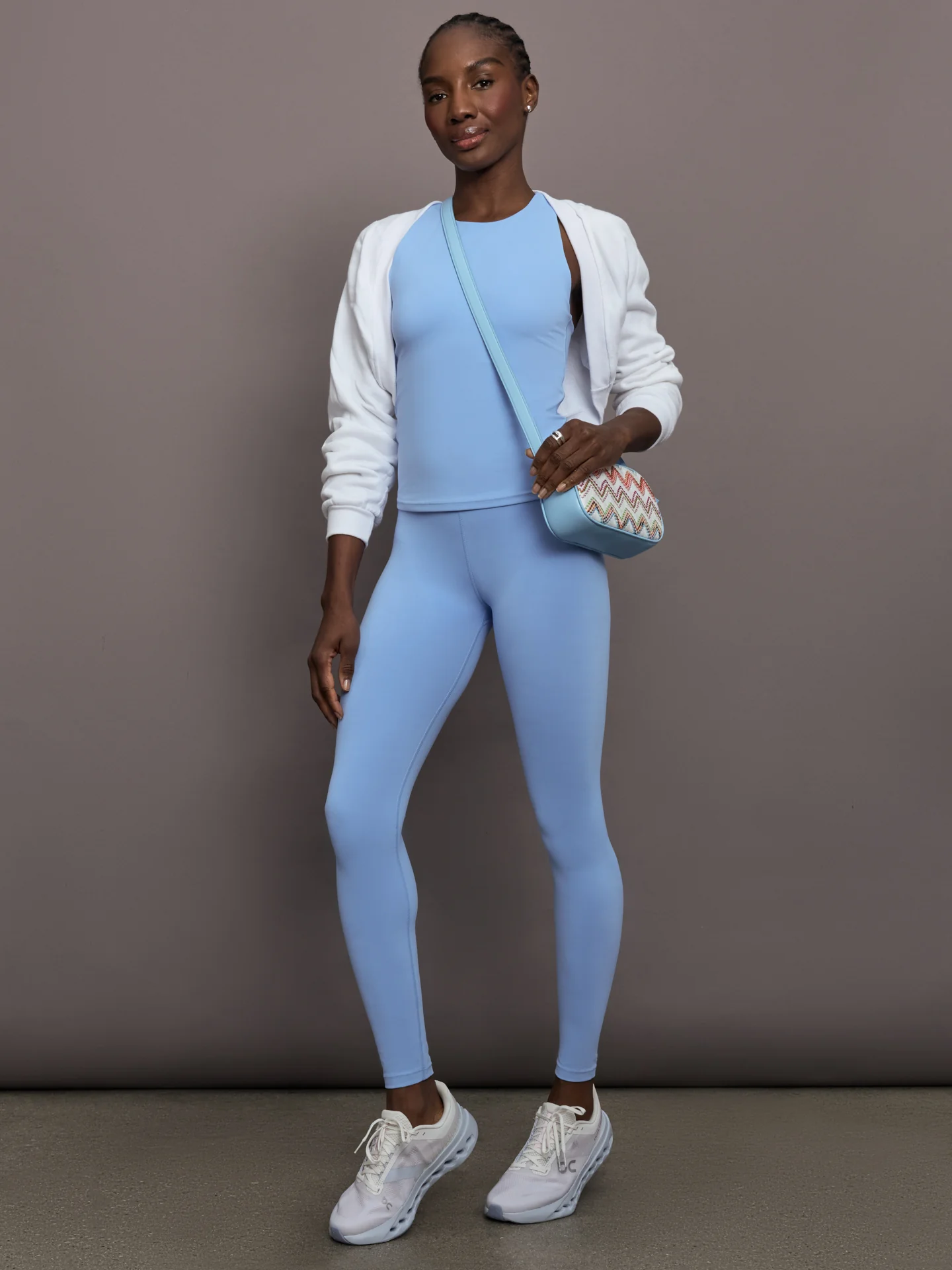 Racer High Neck Active Tank in Diamond Compression - Serenity - Image 3