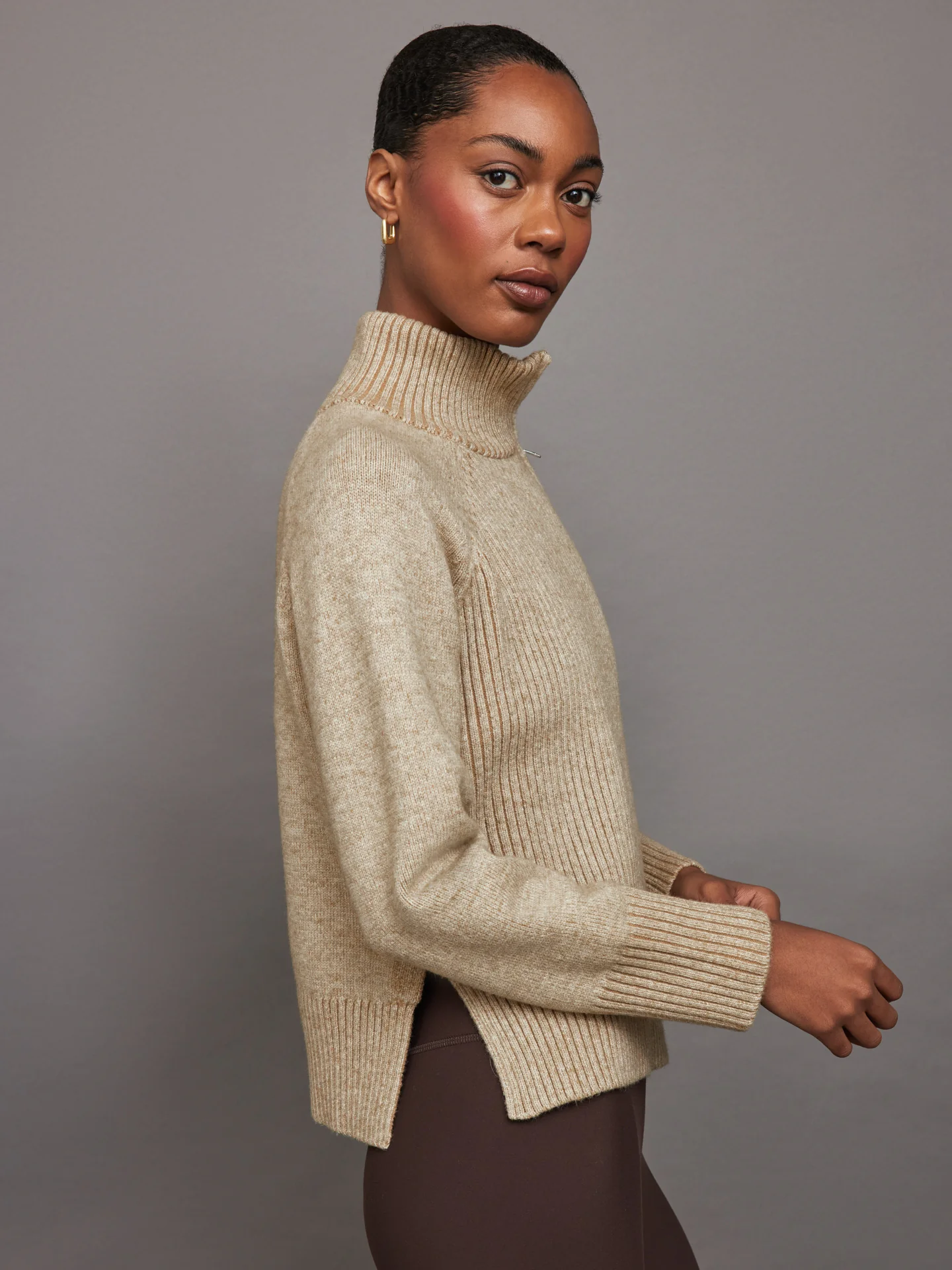 Raglan Zip Pullover - Island Fossil - Image 2