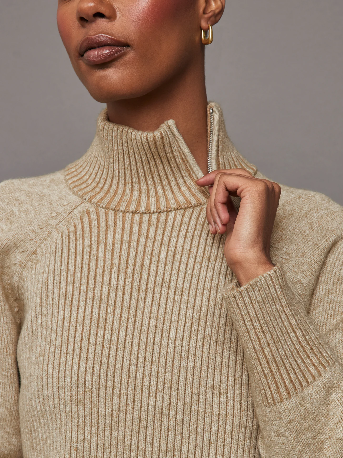 Raglan Zip Pullover - Island Fossil - Image 4