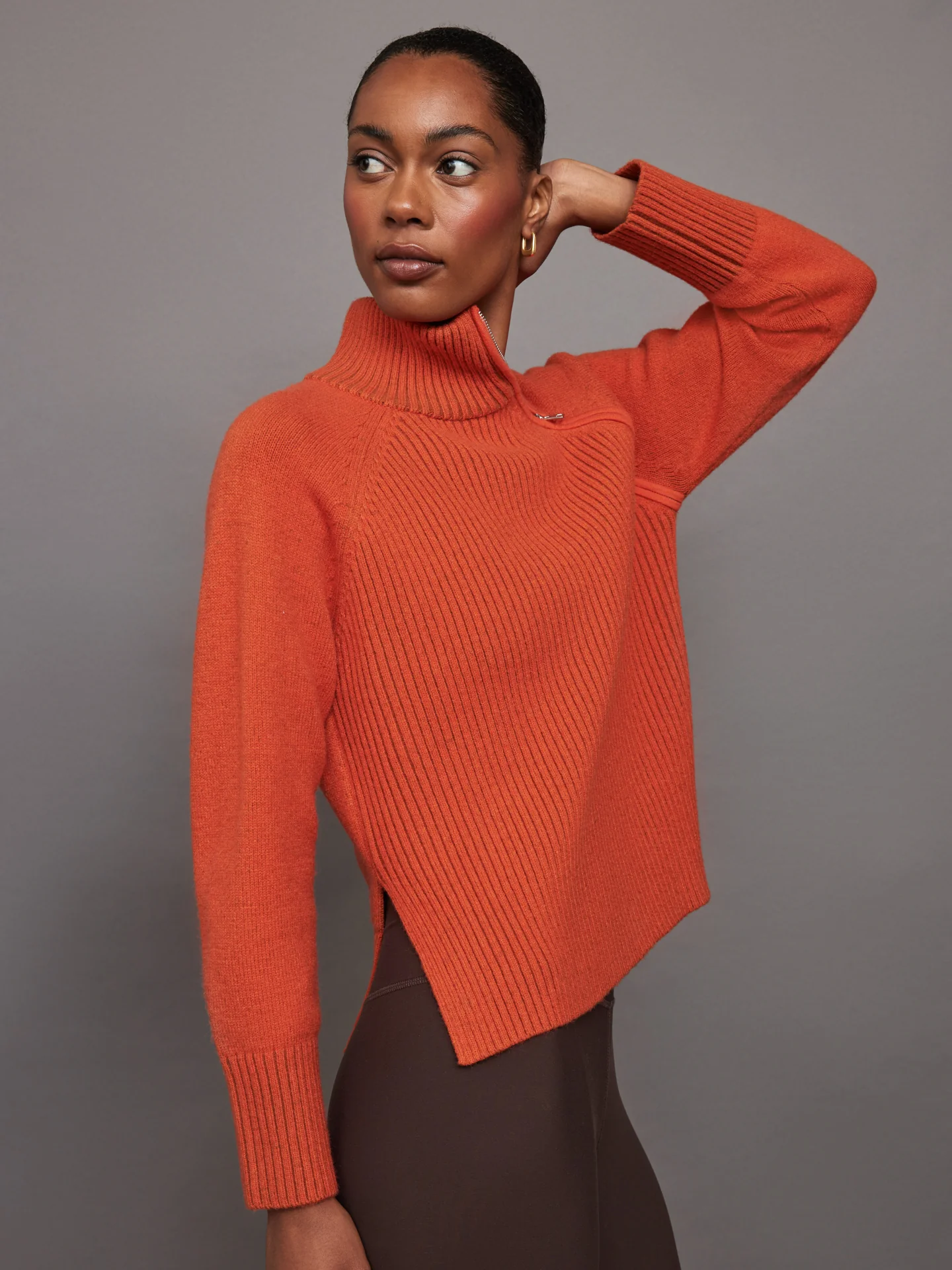 Raglan Zip Pullover - Orange - Image 2