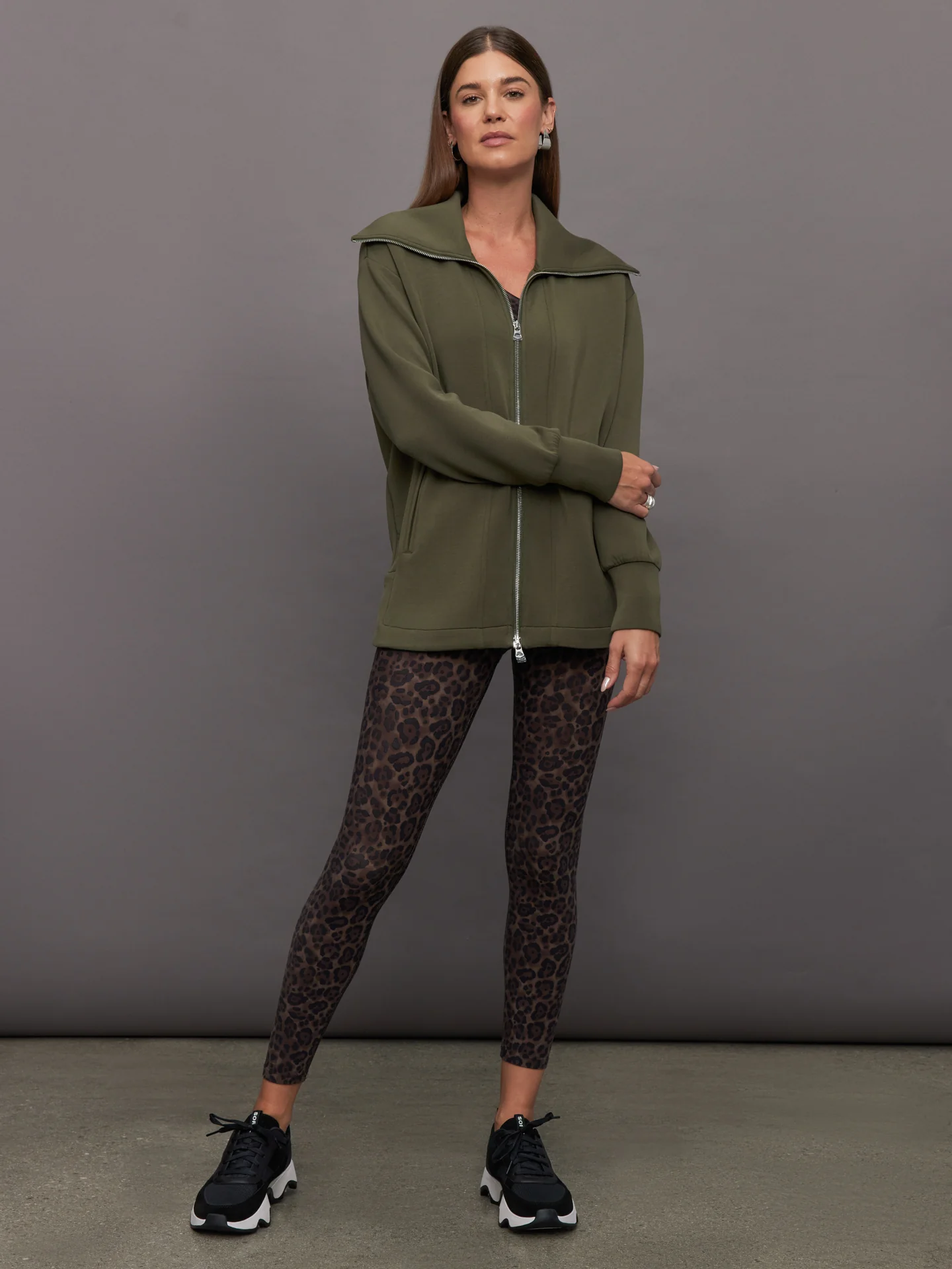 Raleigh Zip Through Sweat - Olive Night - Image 2