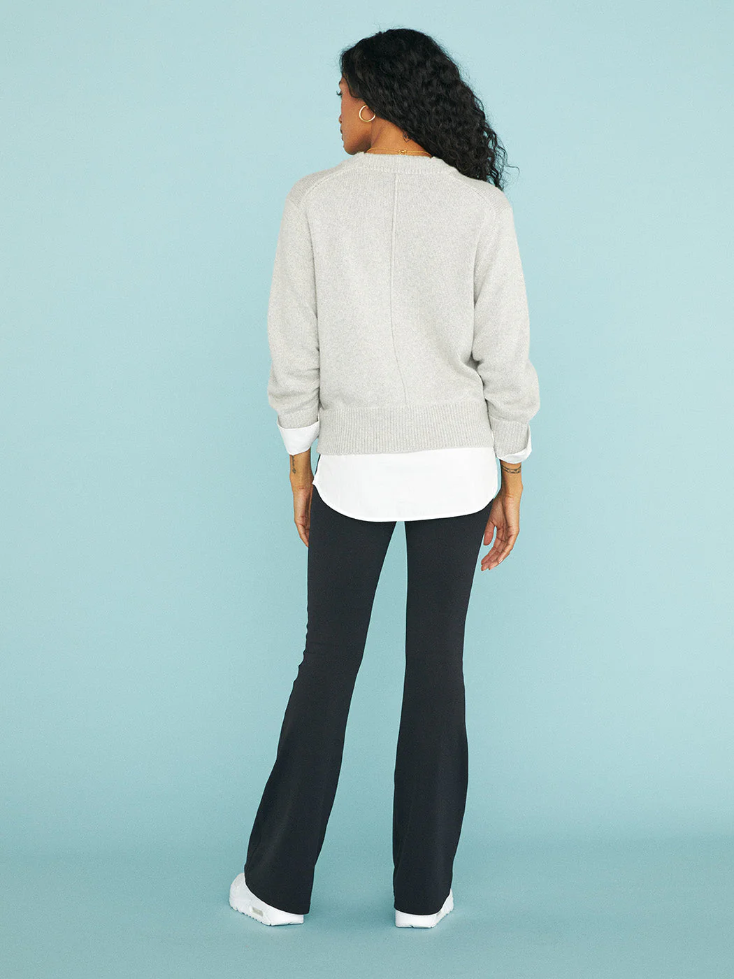 Raya Ruched Crew Looker - Oyster Grey Melange - Image 6