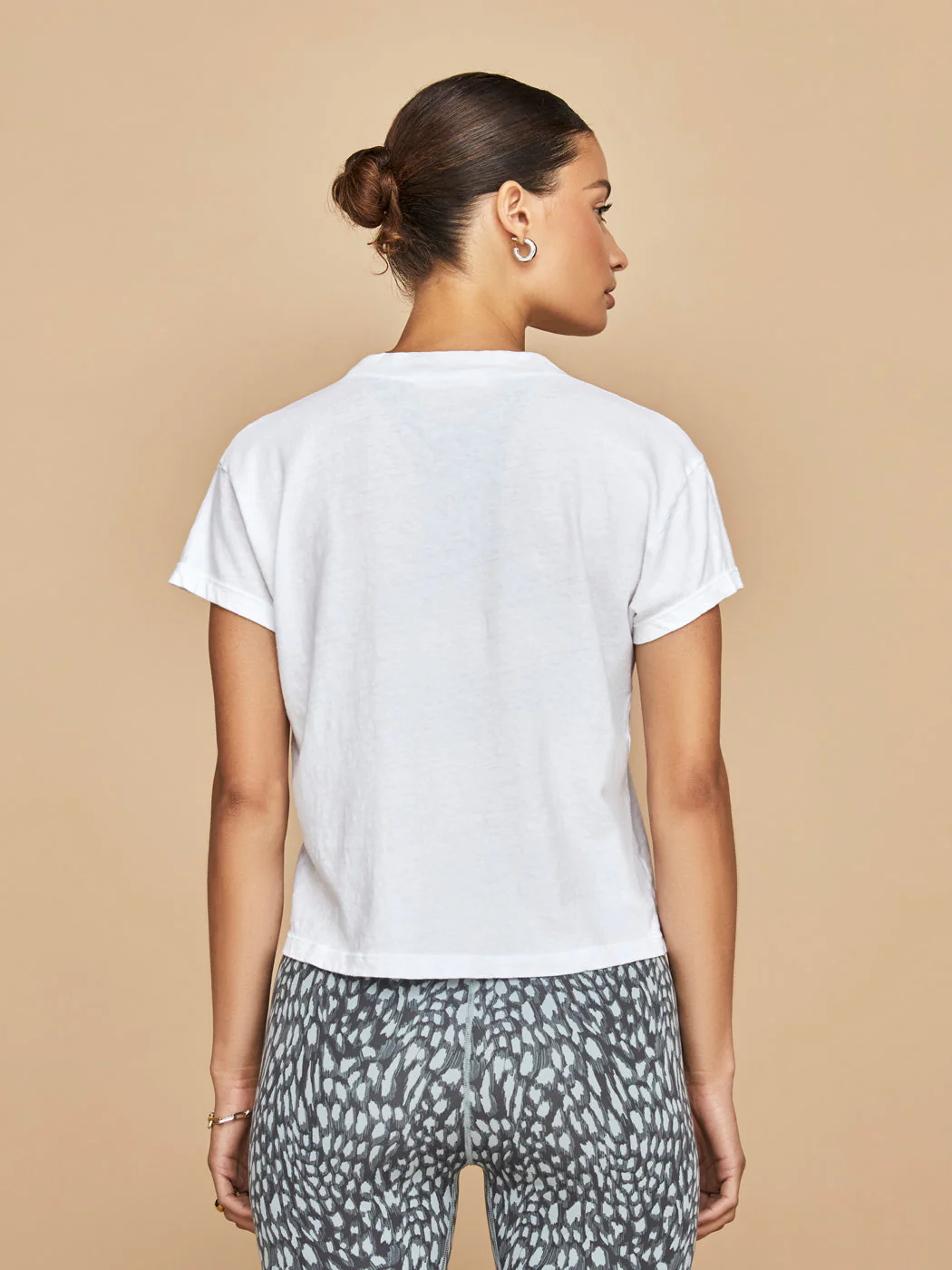 Alanis Recycled Cotton V Neck Tee - White - Image 2