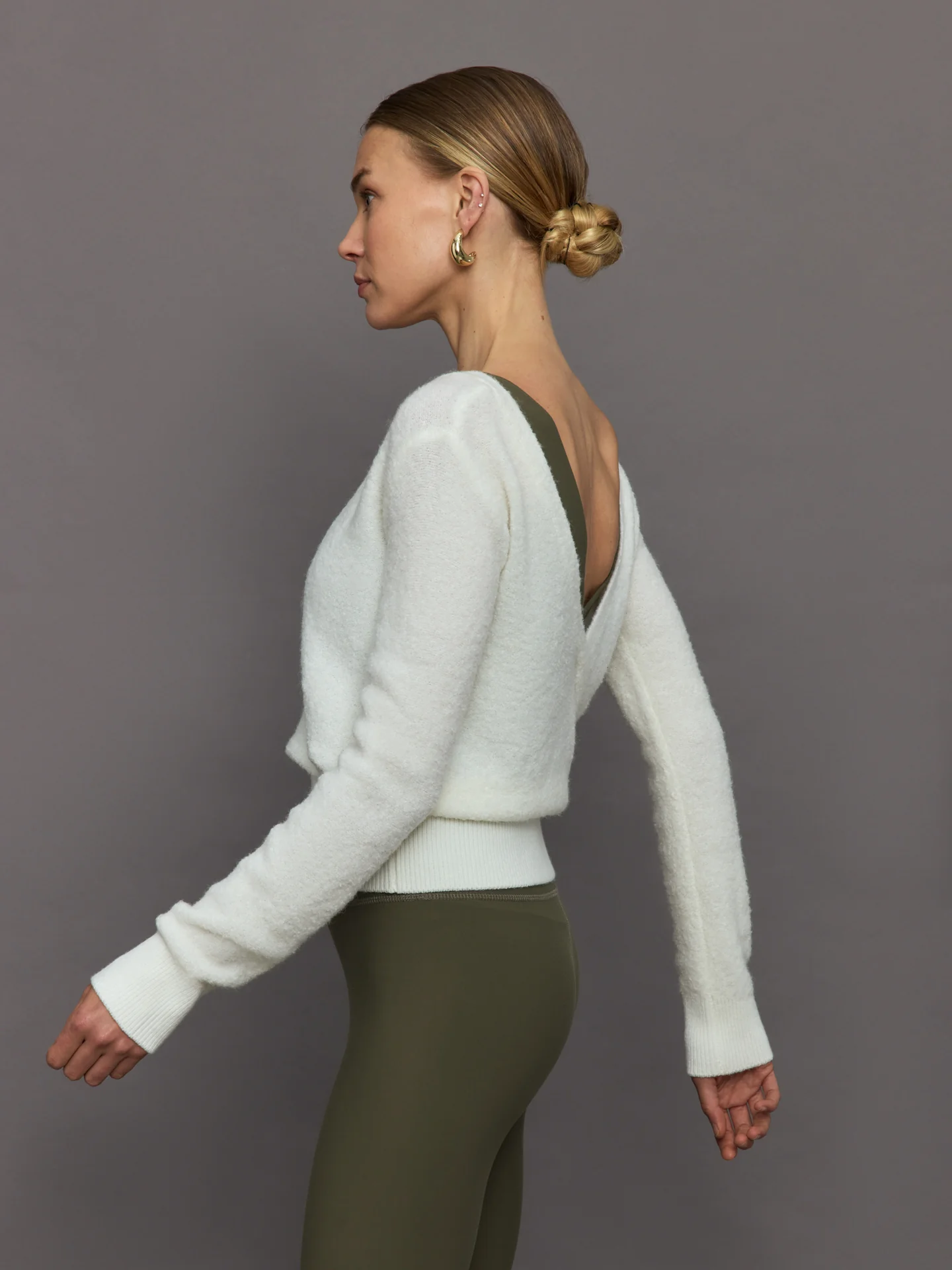 Reversible Boucle Sweater - Off White - Image 6