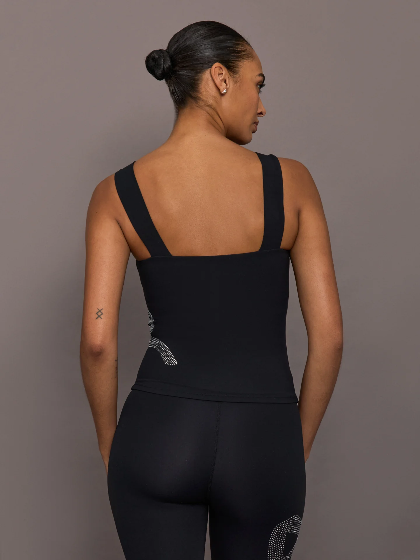 Rhinestone Bow Tank in Melt - Black - Image 4