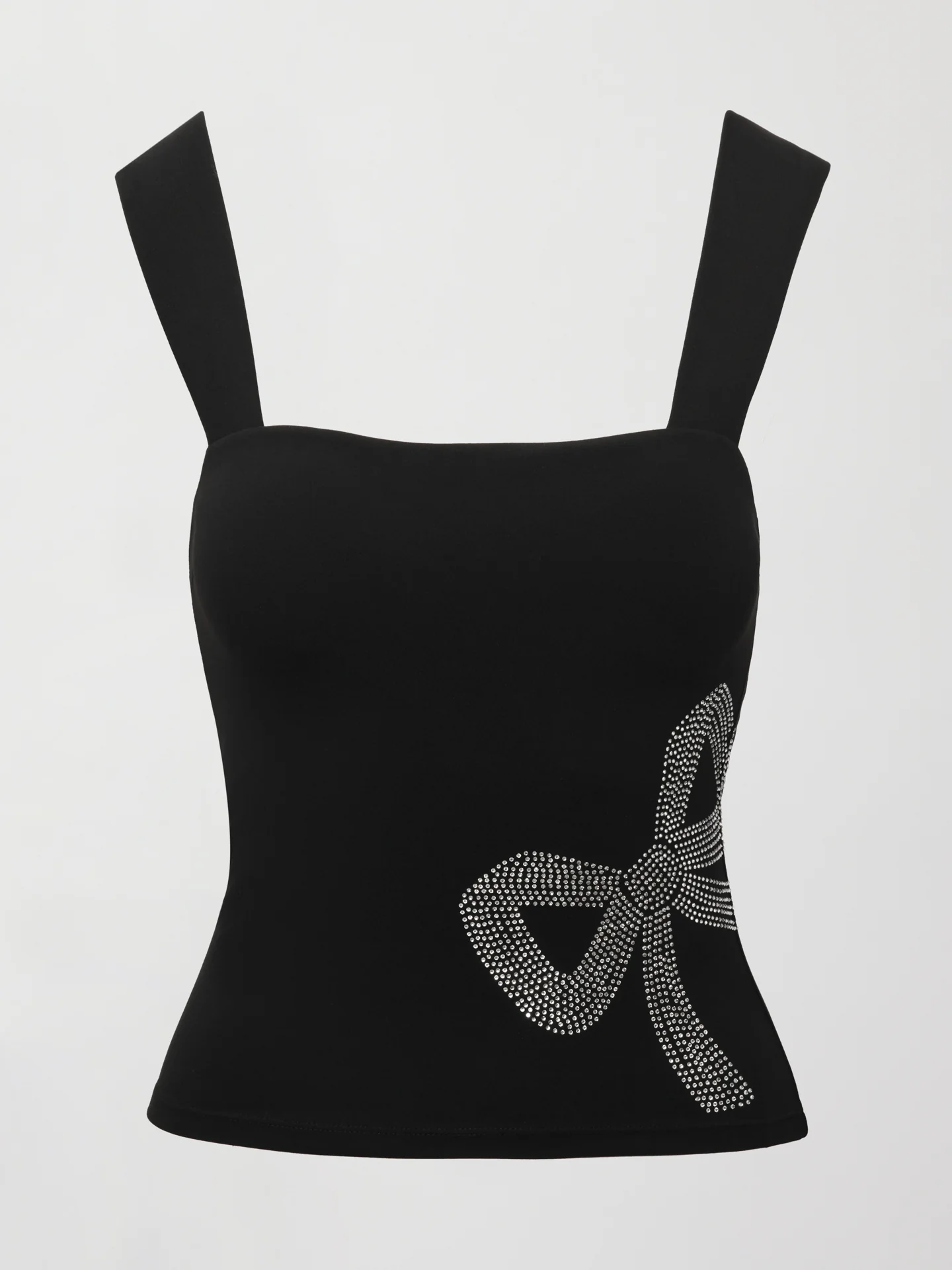 Rhinestone Bow Tank in Melt - Black - Image 6