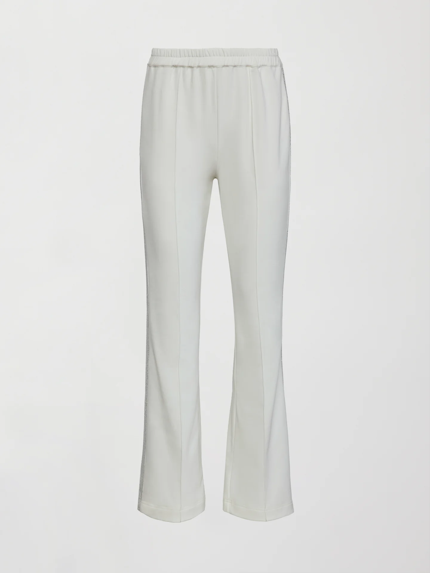 Rhinestone Fleece Flare Pant - White w/ Silver Rhinestones - Image 7