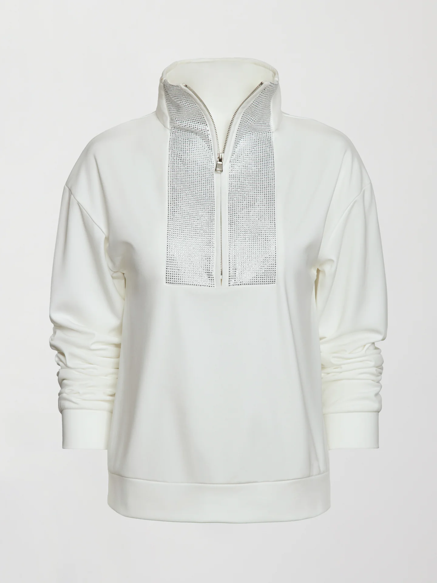 Rhinestone Pullover - White w/ Silver Rhinestones - Image 5