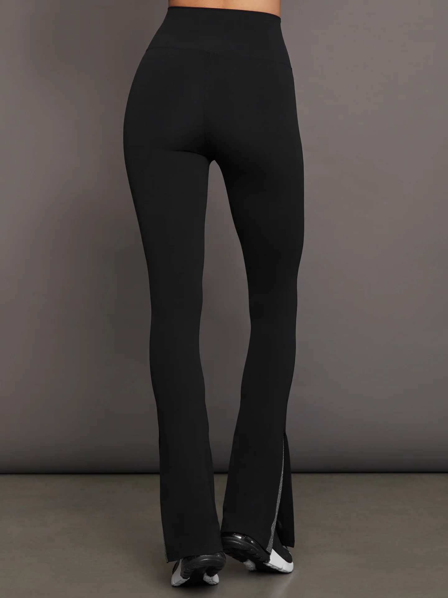 Rhinestone Split Bootcut Legging - Black - Image 4