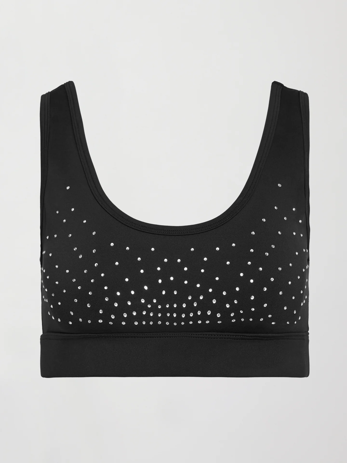 Rhinestones Cut Out Scoop Bra in Diamond Compression - Black - Image 6