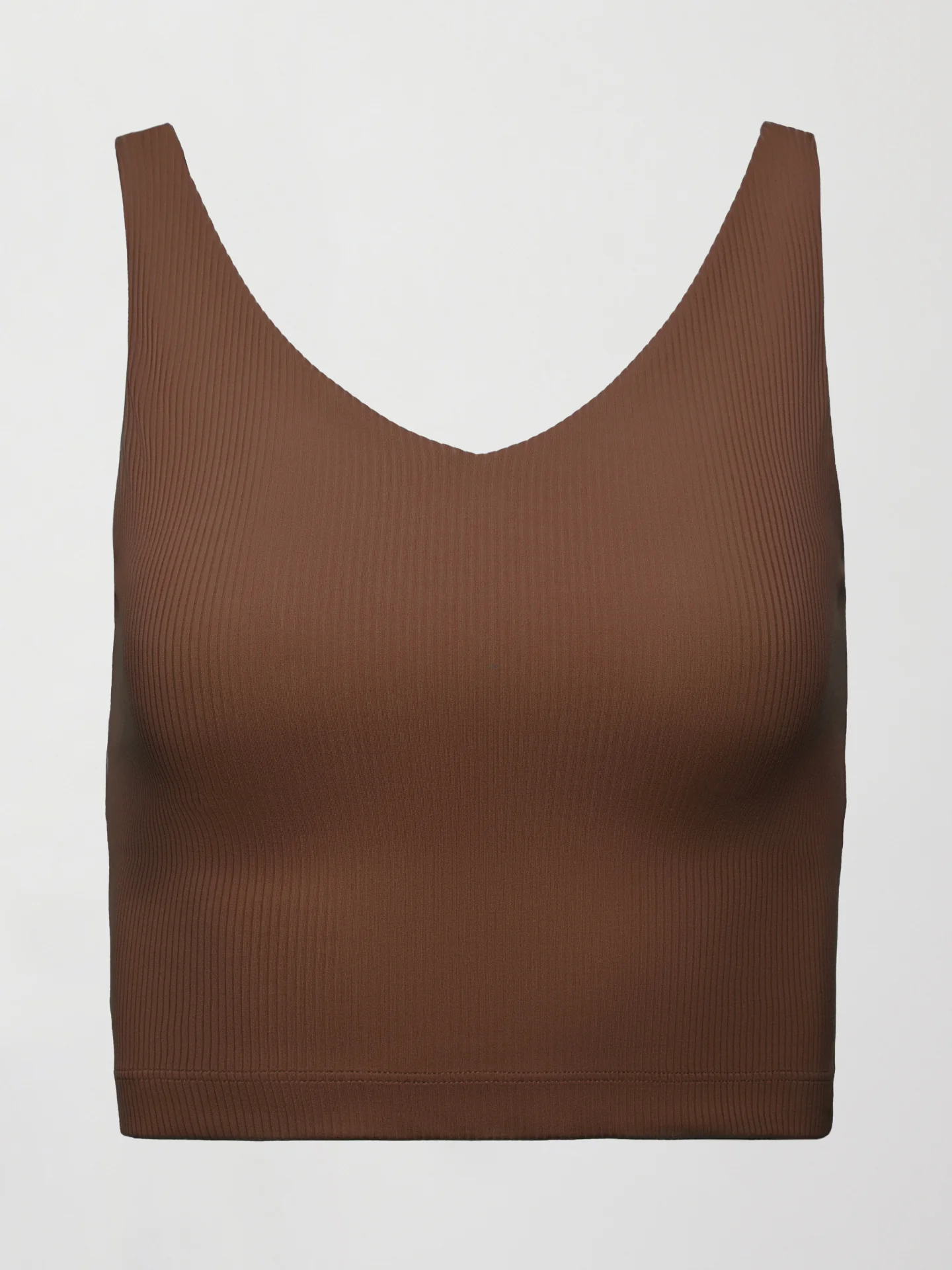 V-Neck Tank in Ribbed Melt - Cocoa Brown - Image 7